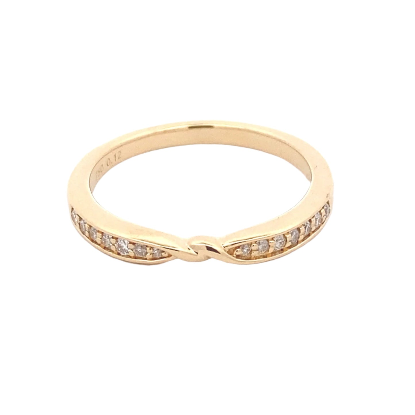 Twisted Bowtie Shaped Diamond Set Wedding Band