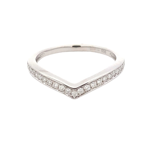 Channel Pavé Diamond Set Wishbone Shaped Wedding Band