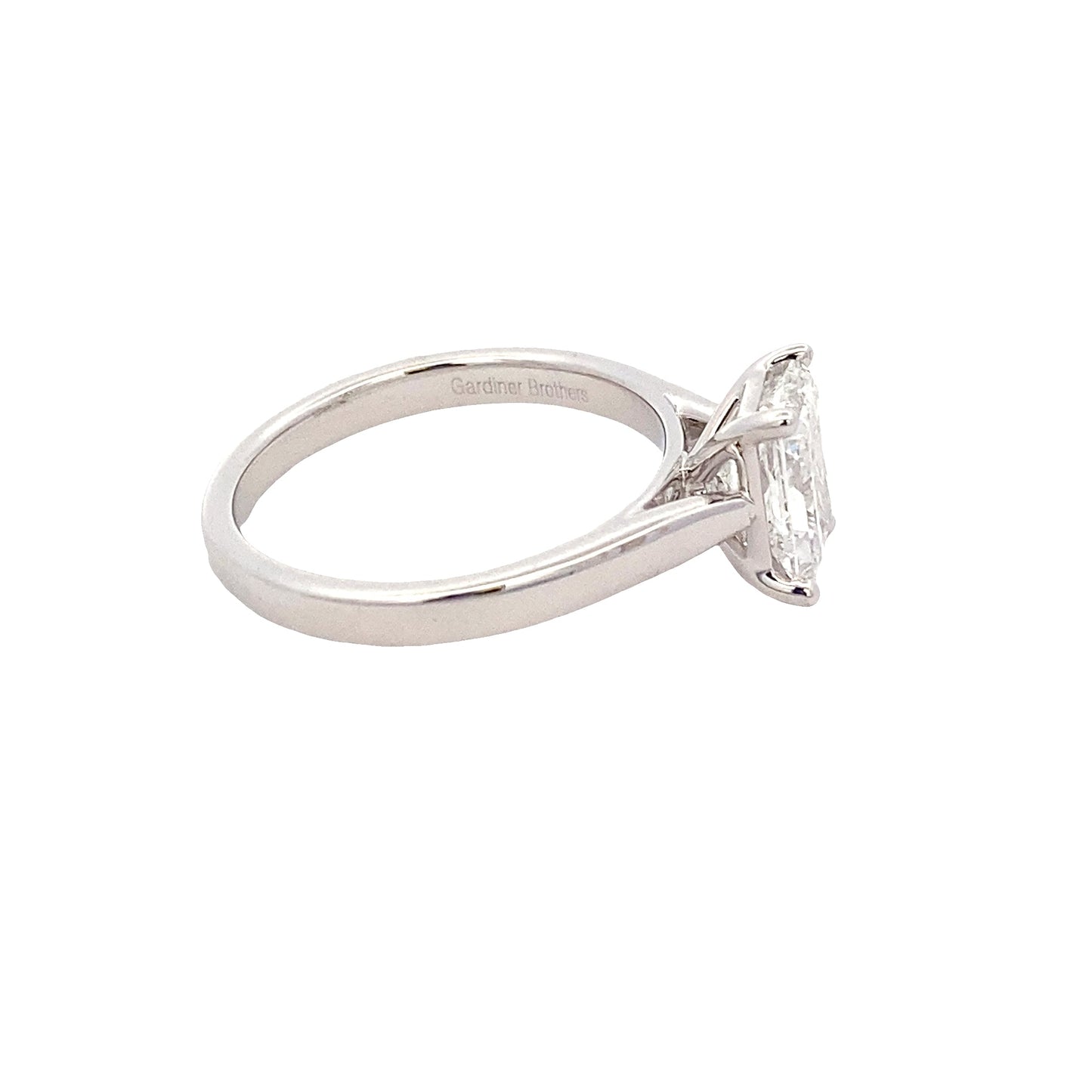 Platinum Radiant cut diamond solitaire ring - 1.51cts Gardiner Brothers