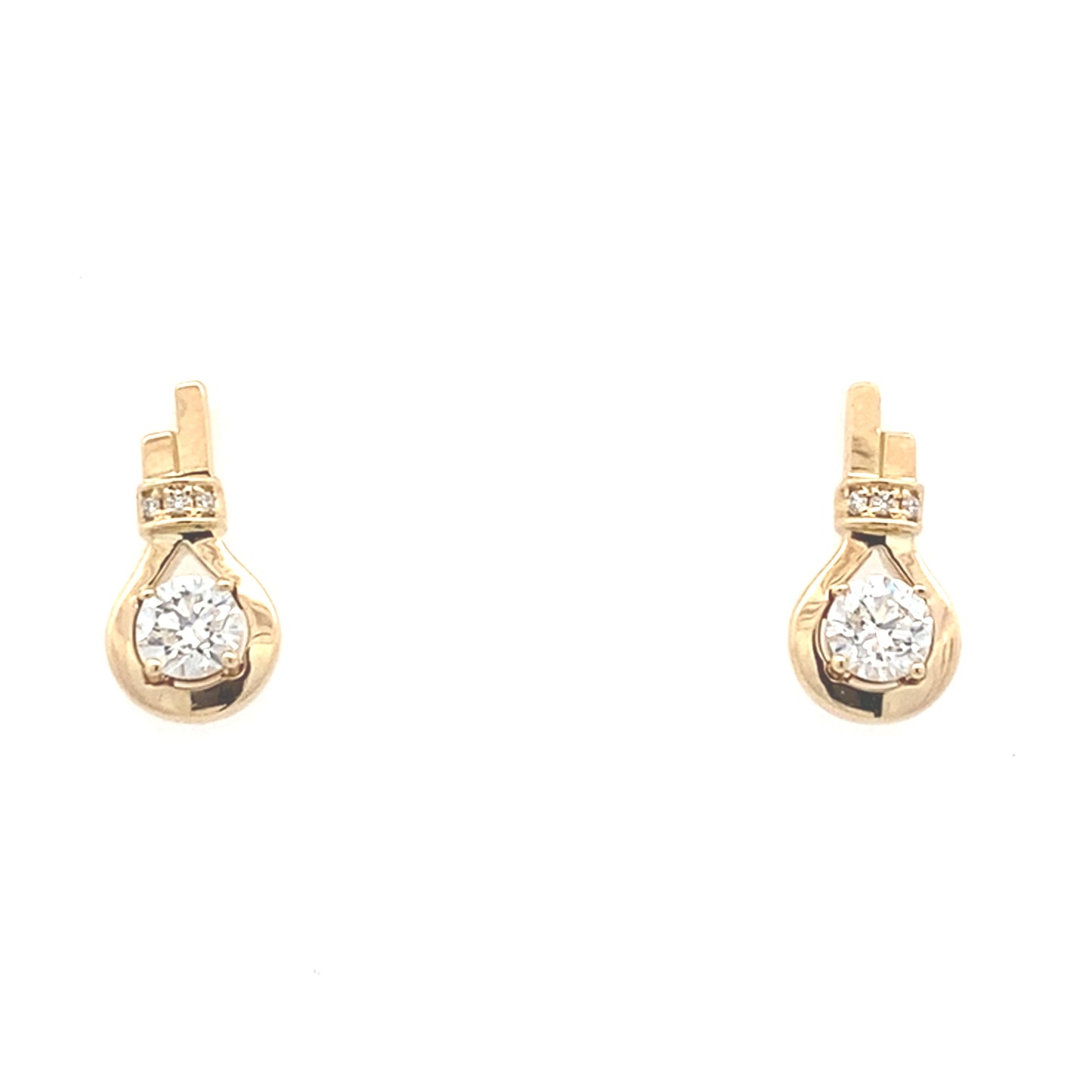 Round Brilliant cut diamond fancy drop style earrings