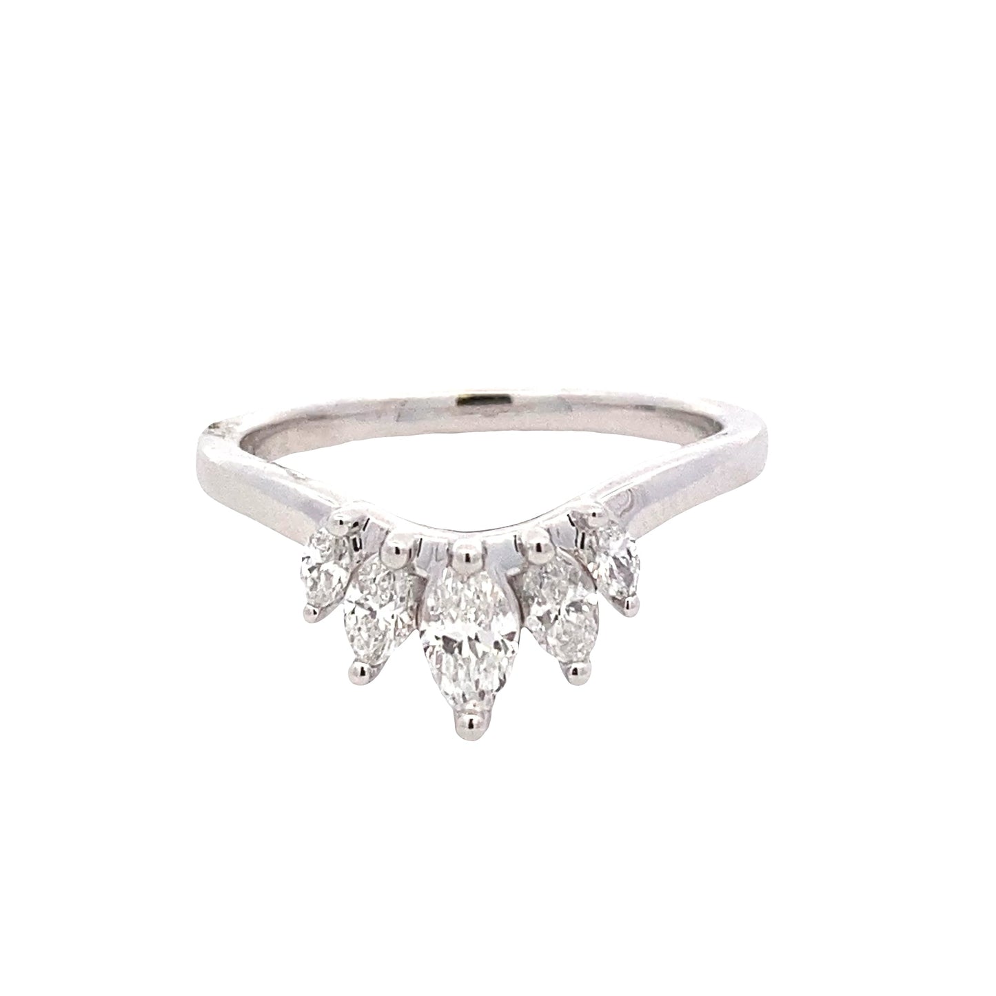 Marquise Shaped Diamond 5 Stone Bow Style Ring