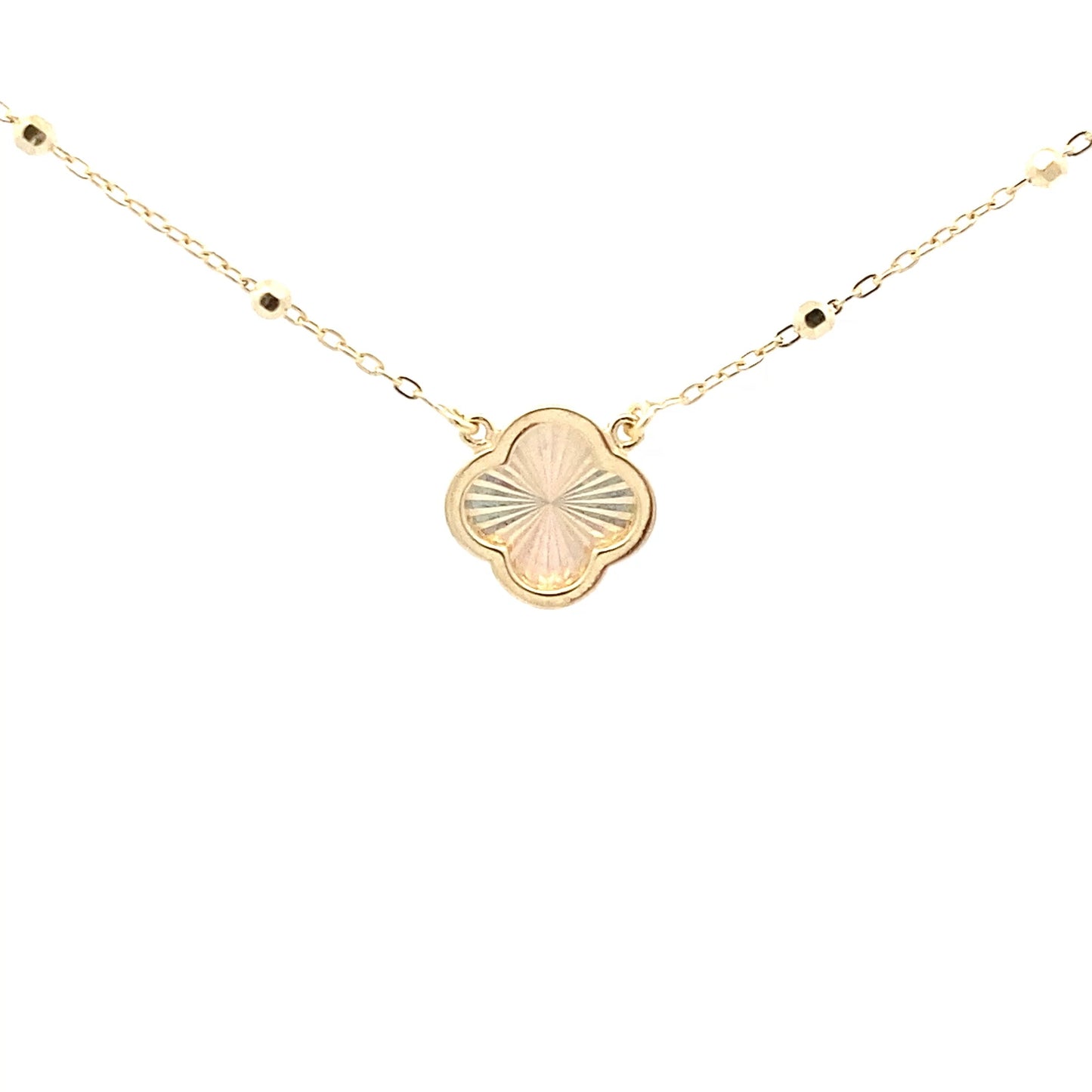Yellow Gold Rainbow Effect Flower Petal Necklet