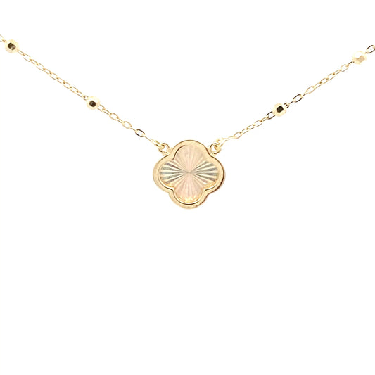 Yellow Gold Rainbow Effect Flower Petal Necklet
