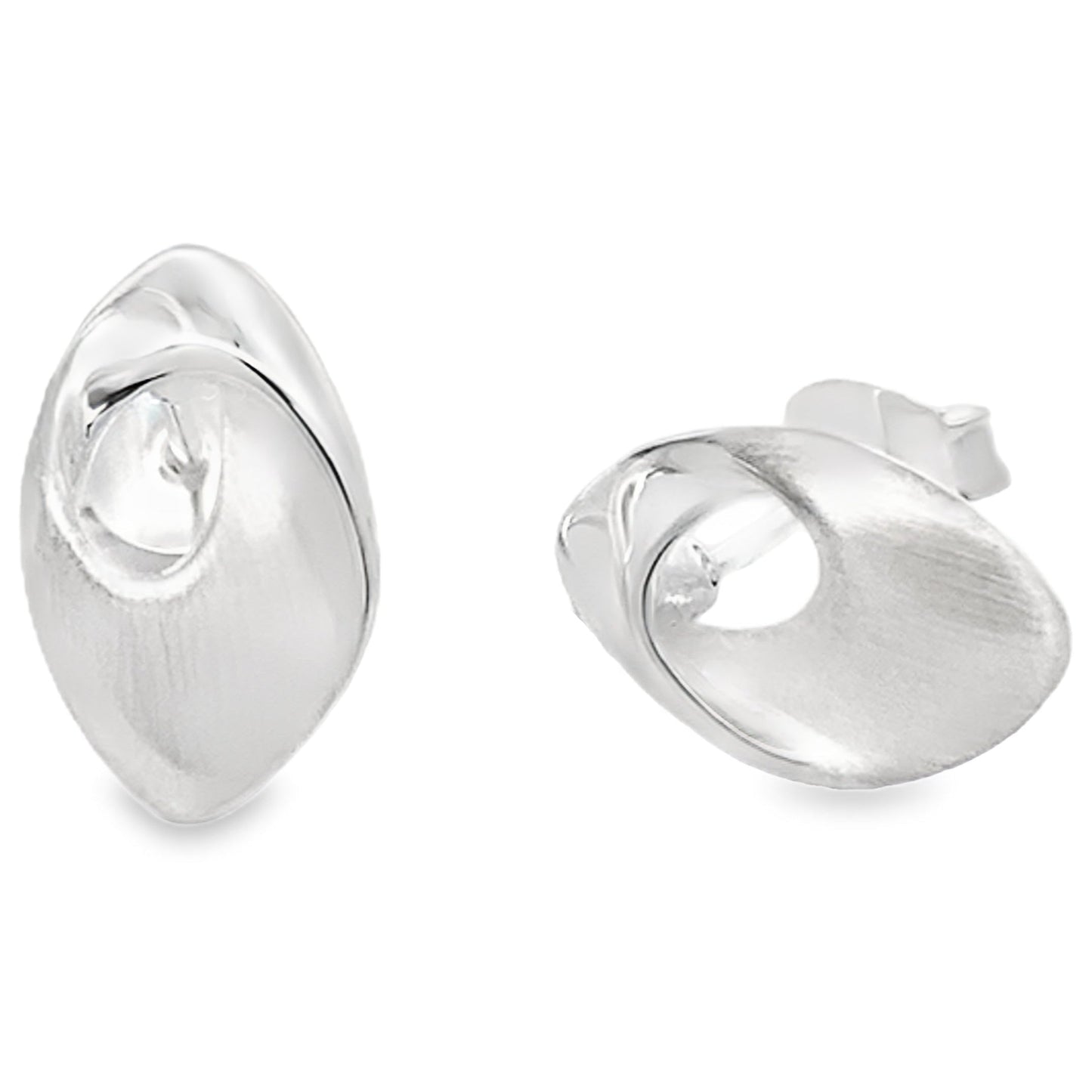 Silver Oval Wrap Over Earrings