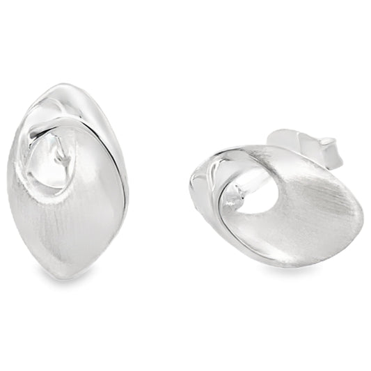 Silver Oval Wrap Over Earrings