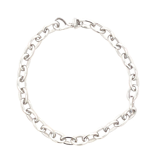 White Gold oval Link Bracelet