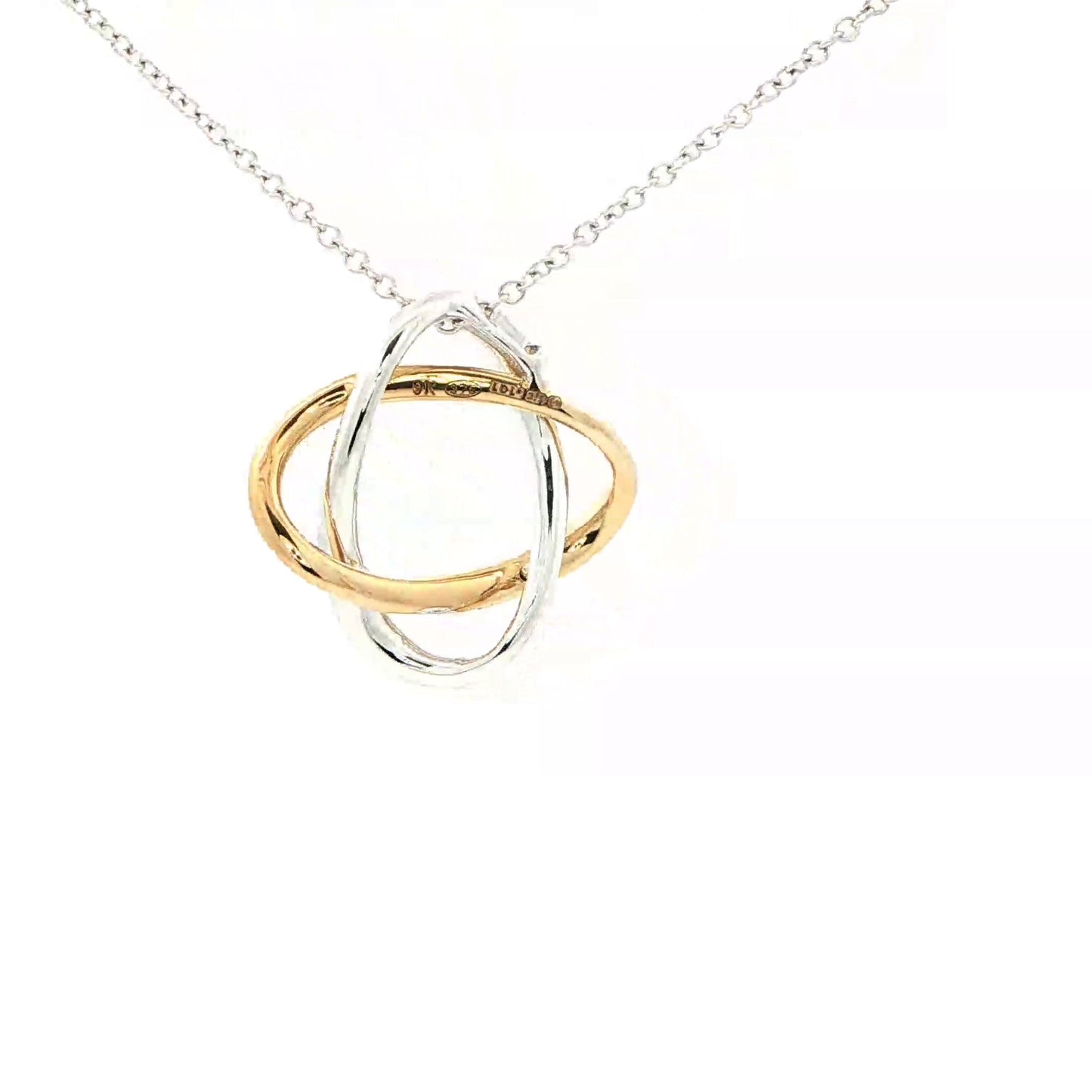 Yellow and White Gold Diamond Knot Pendant