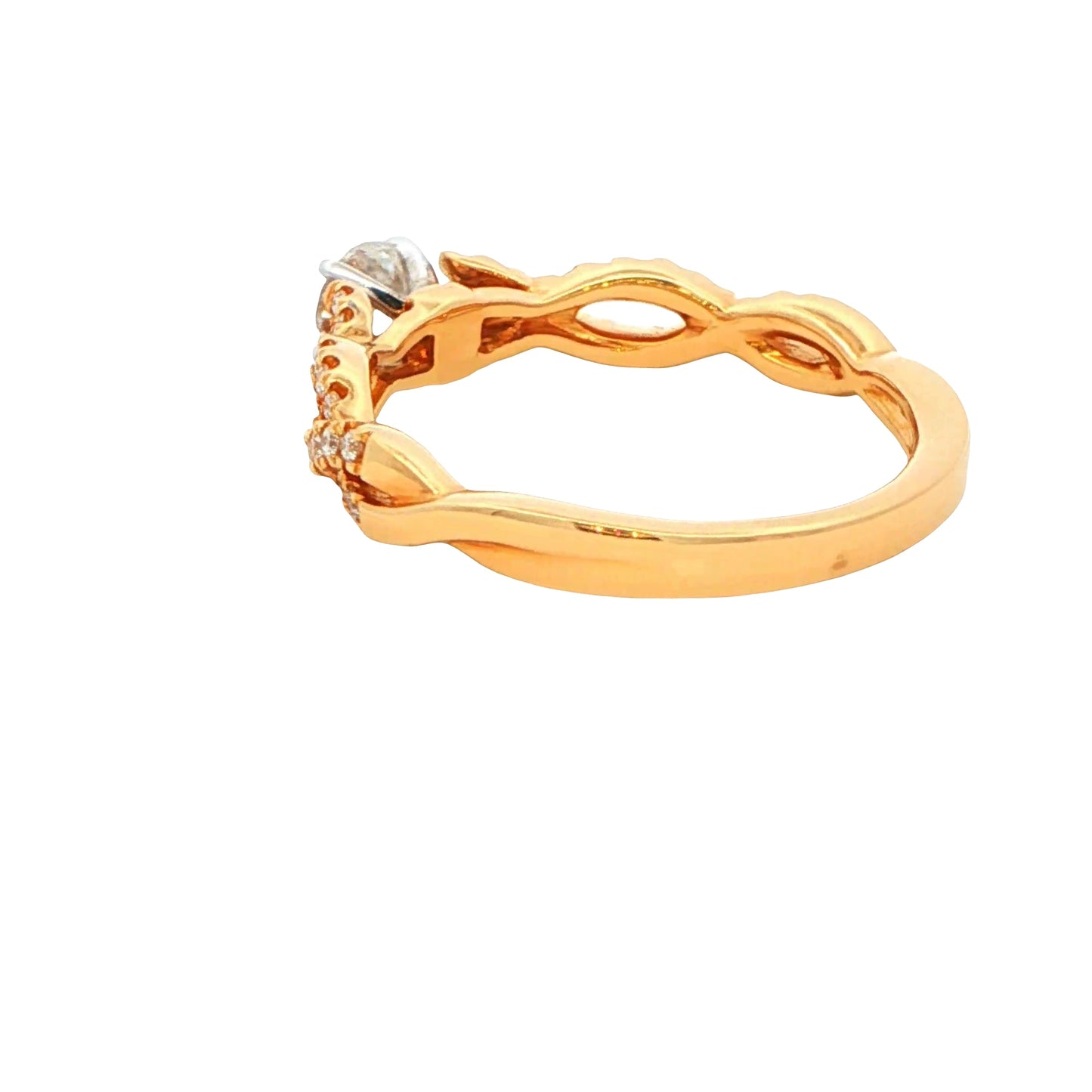 Round Brilliant Cut Diamond Ring With Twisted Diamond Set Shoulders - 0.55cts Gardiner Brothers