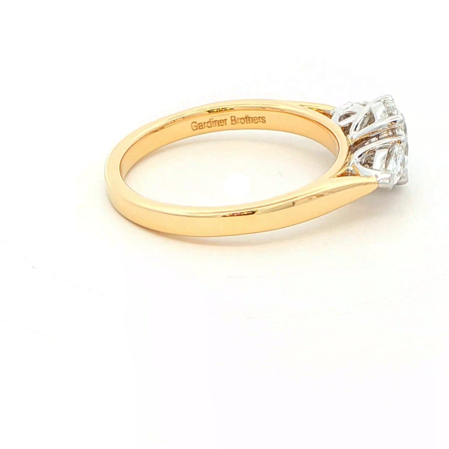 Oval and pear shaped diamond 3 stone ring - 1.00cts Gardiner Brothers