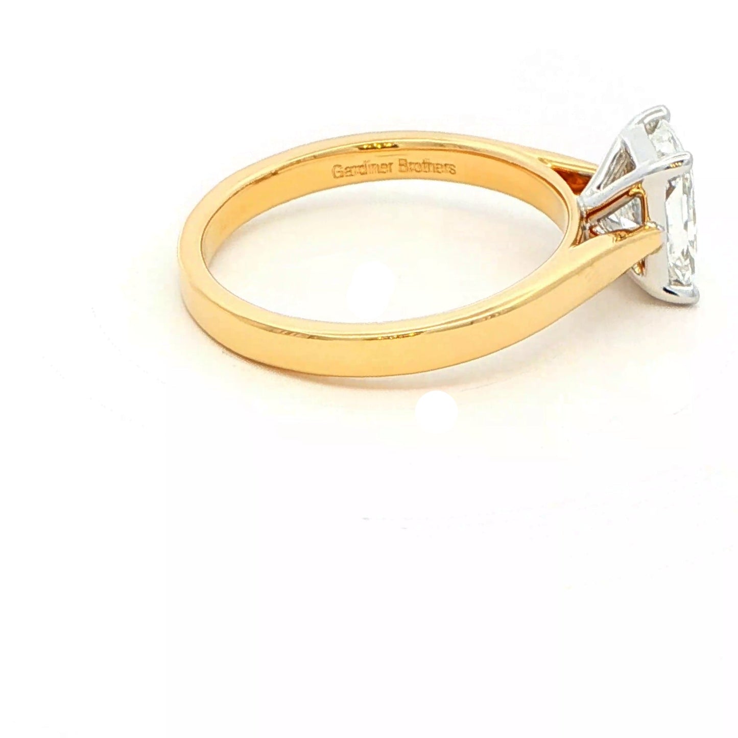 Yellow Gold Radiant cut Diamond Solitaire Ring - 1.20cts Gardiner Brothers