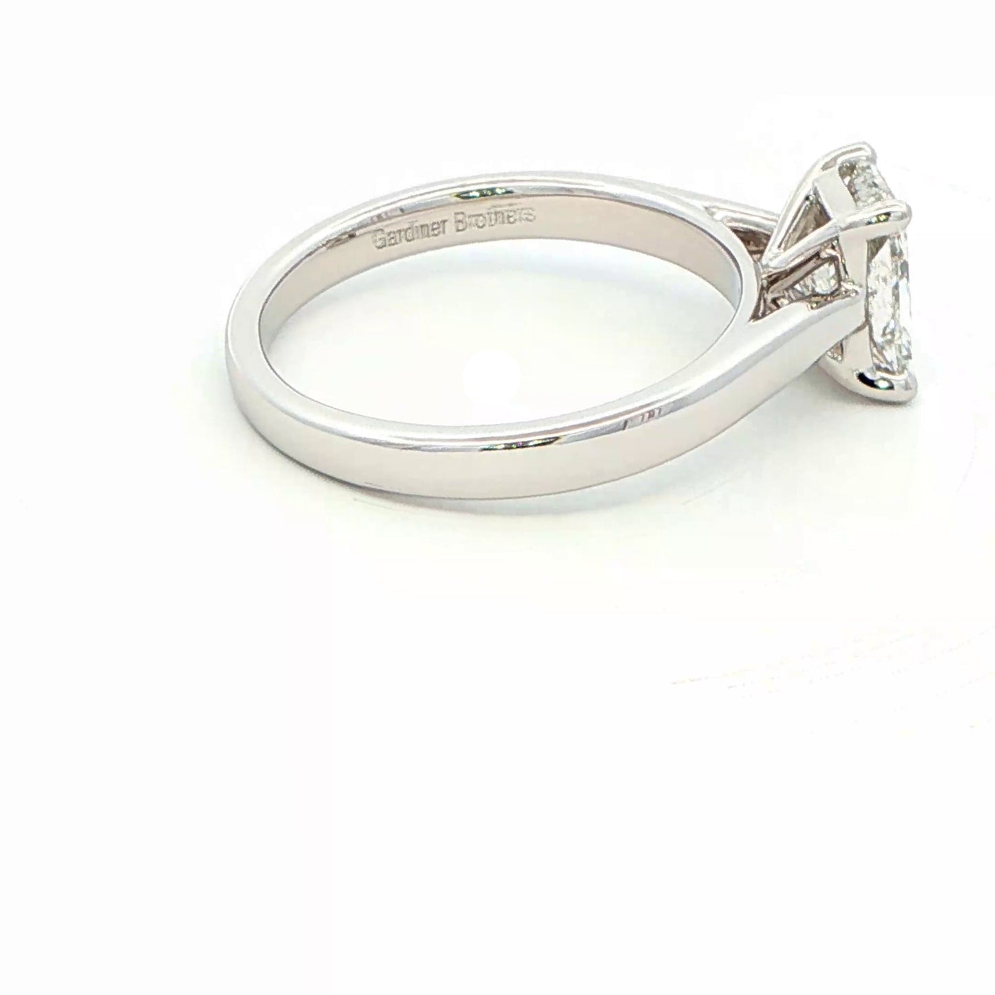 Platinum Radiant cut diamond solitaire ring - 1.20cts Gardiner Brothers