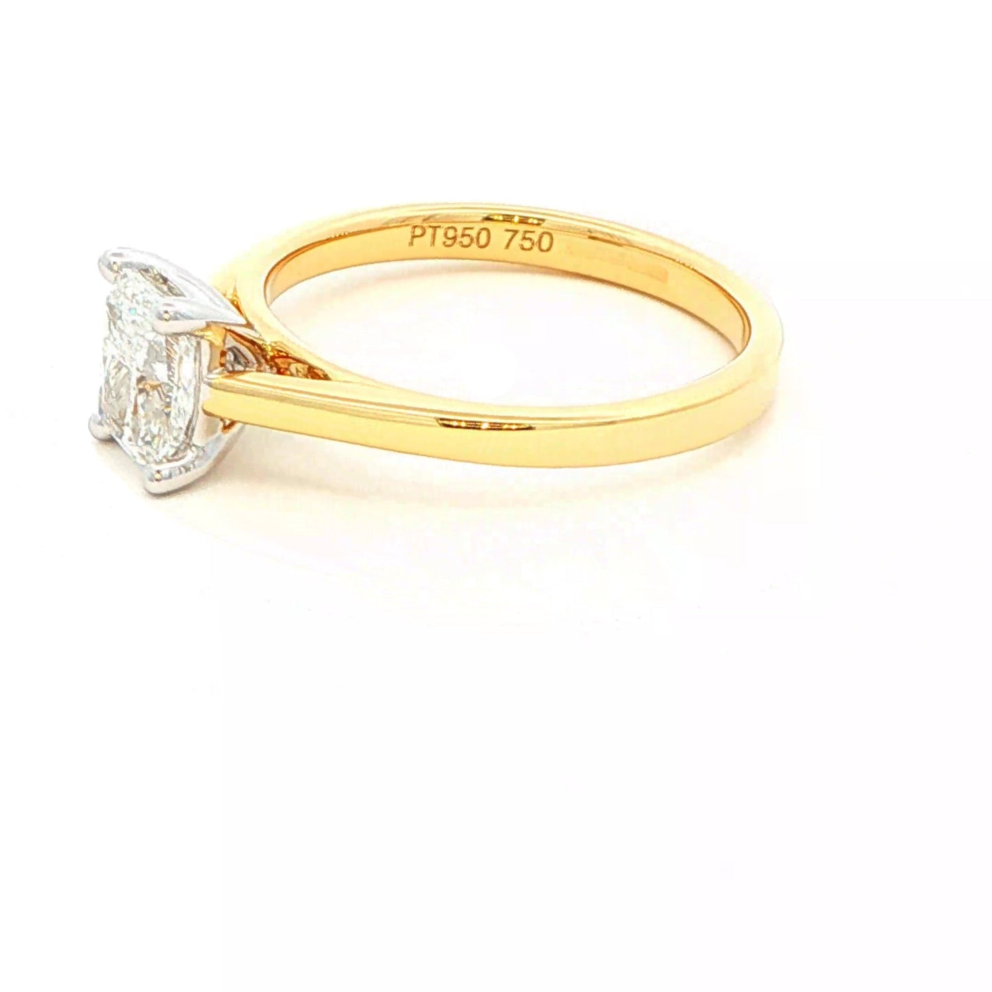 Elongated cushion shaped diamond solitaire ring - 0.90cts Gardiner Brothers