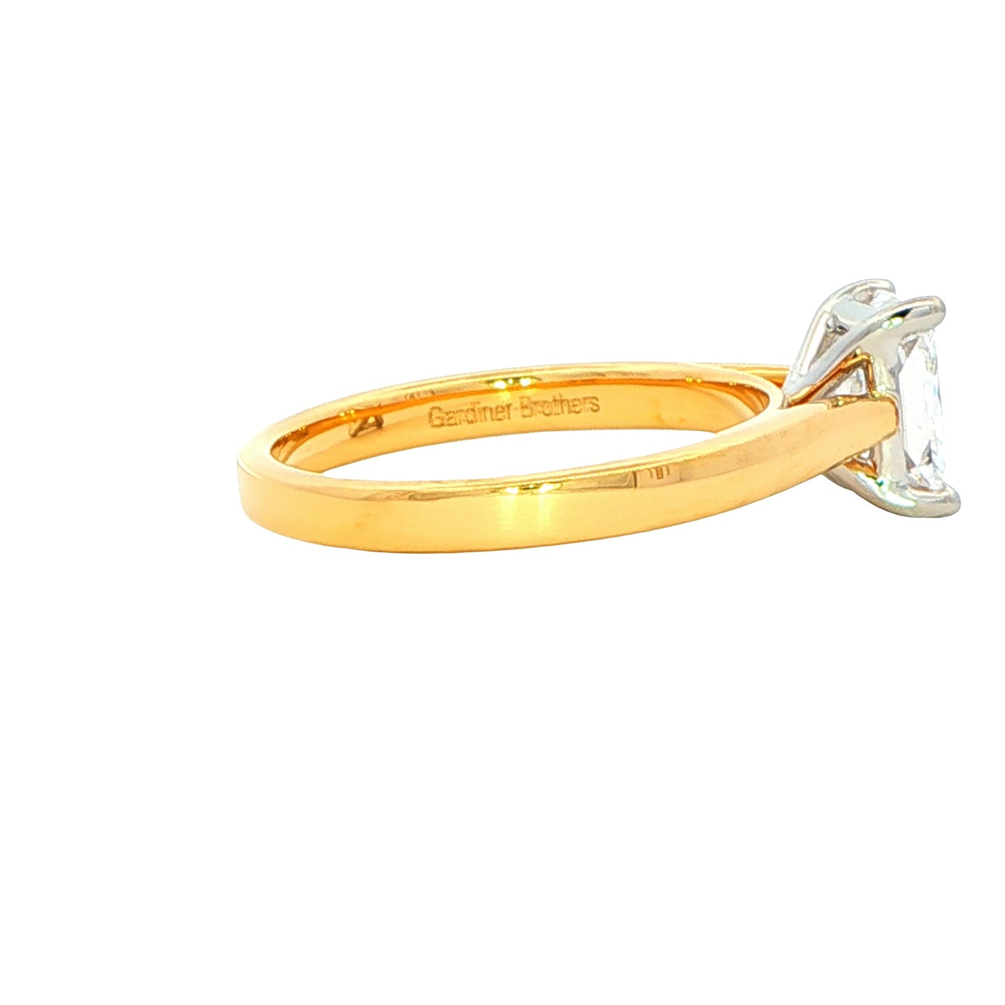 Yellow Gold Radiant Cut Diamond Solitaire Ring - 1.21cts Gardiner Brothers