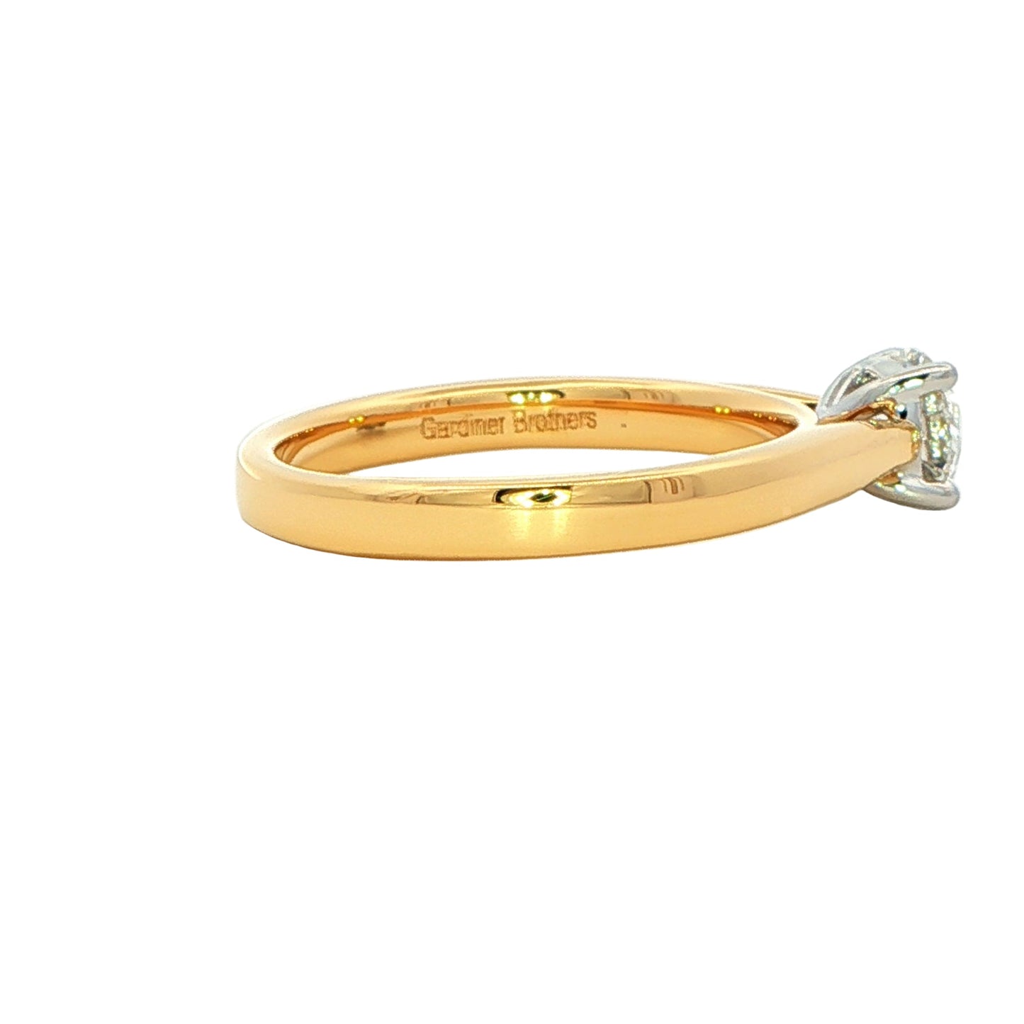 Yellow Gold Round Brilliant Cut Diamond Solitaire Ring - 0.60cts Gardiner Brothers