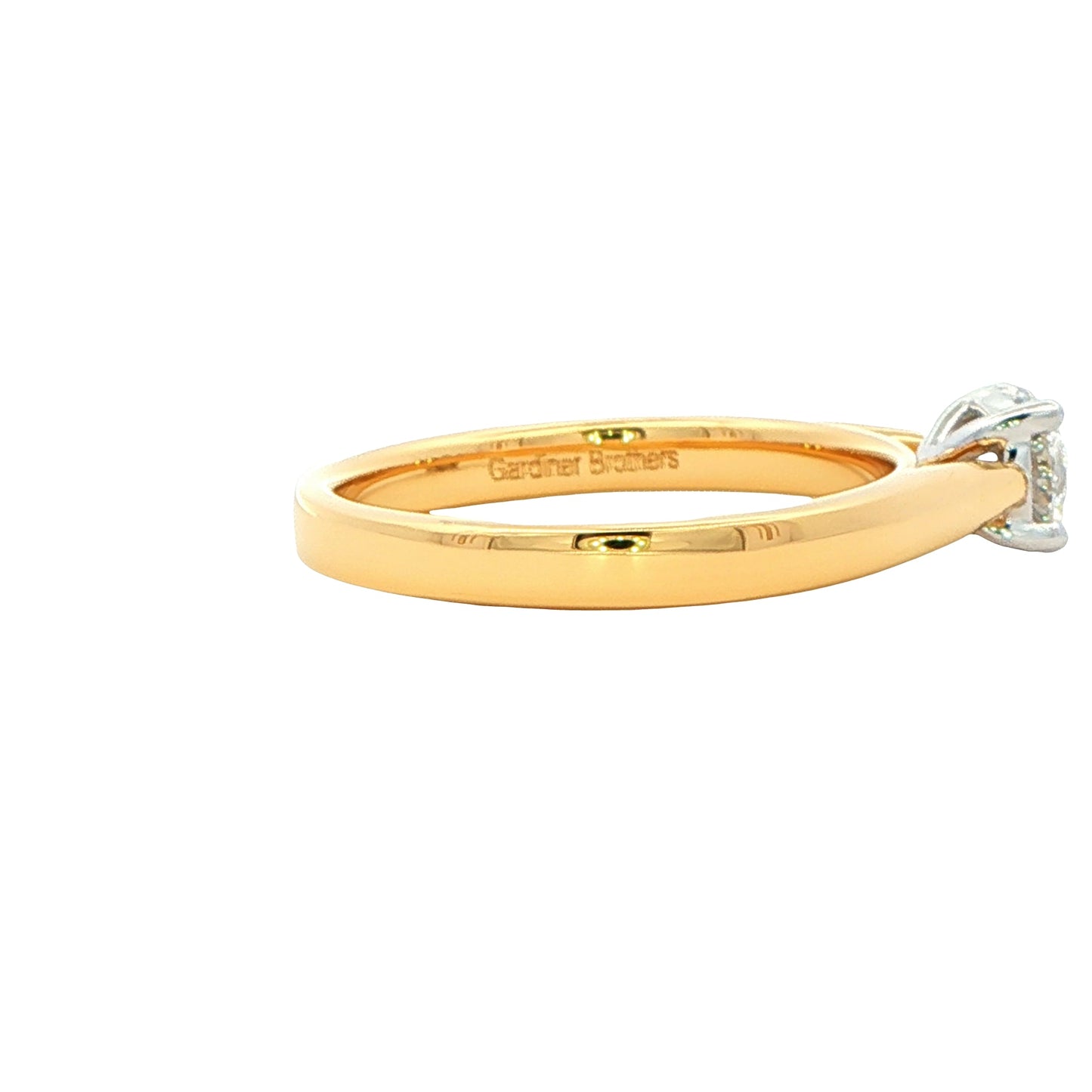 Yellow Gold Round Brilliant cut diamond solitaire ring - 0.50cts Gardiner Brothers