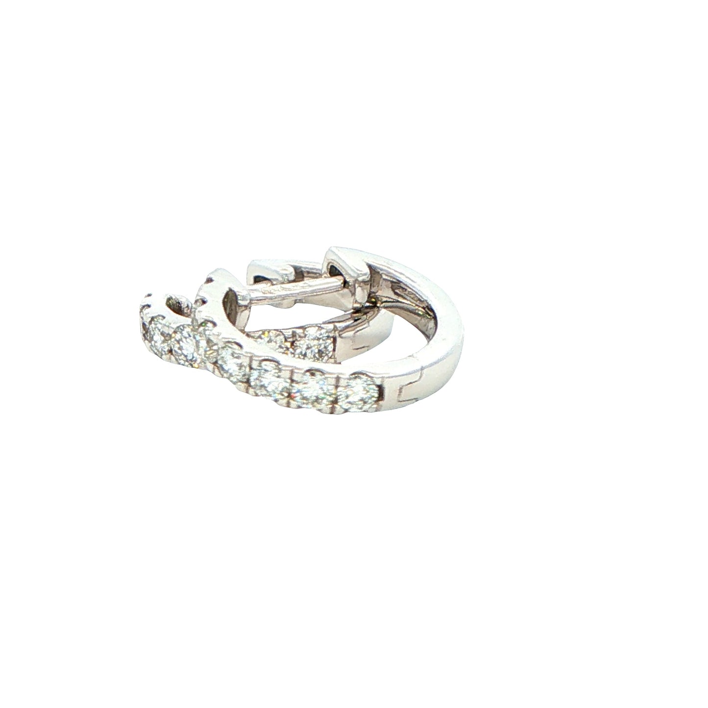 Round Brilliant Cut Diamond Set Hoop Earrings 12mm - 0.40cts