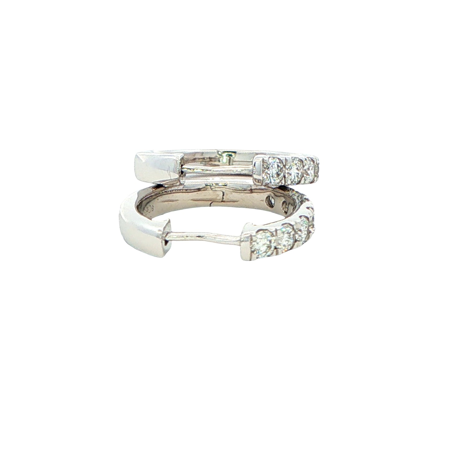 Round Brilliant Cut Diamond Set Hoop Earrings 14mm - 0.50cts