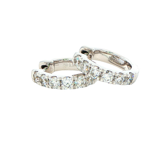 Round Brilliant cut diamond hoop earrings 14mm - 0.75cts