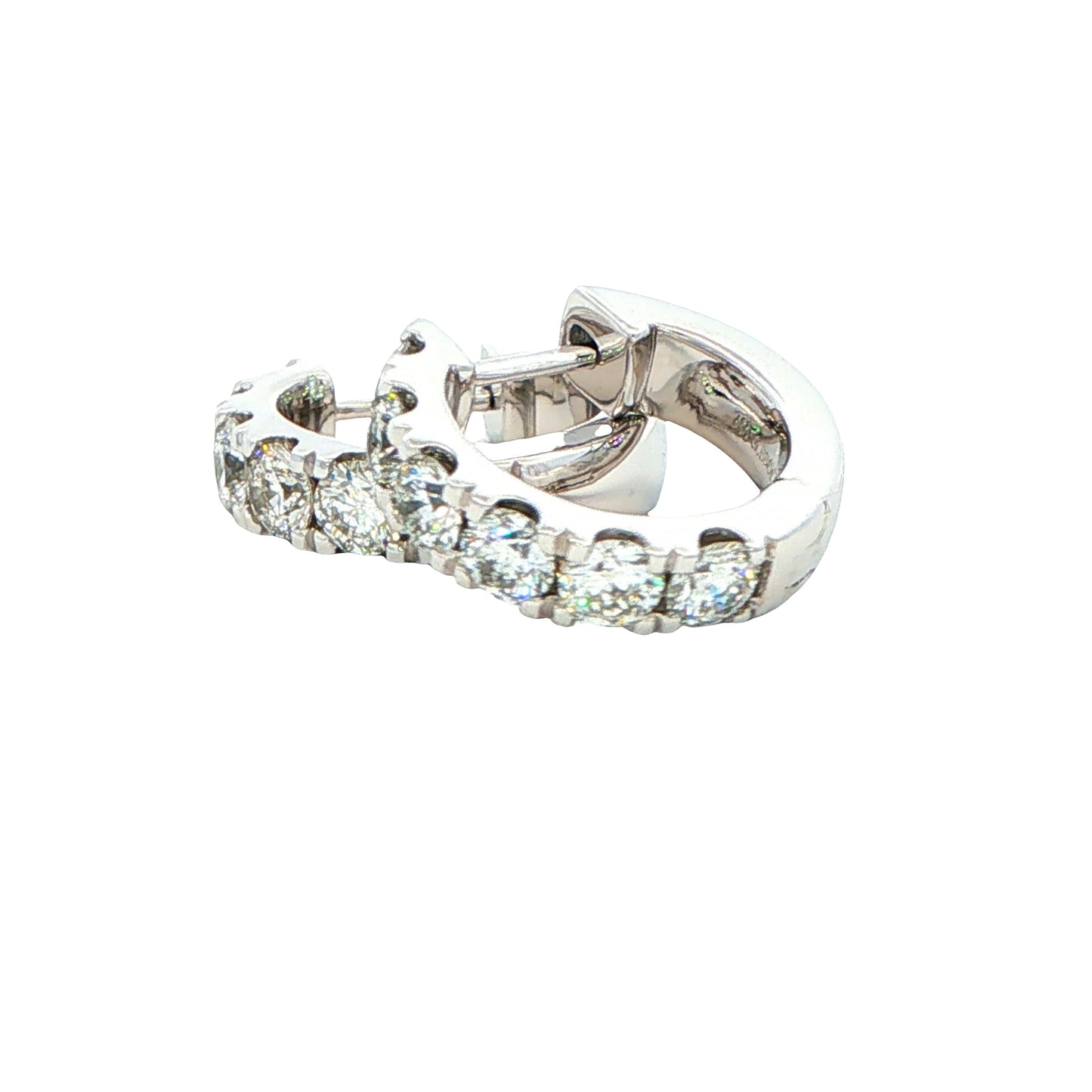 Round Brilliant cut diamond set hoop earrings 14mm - 1.15cts
