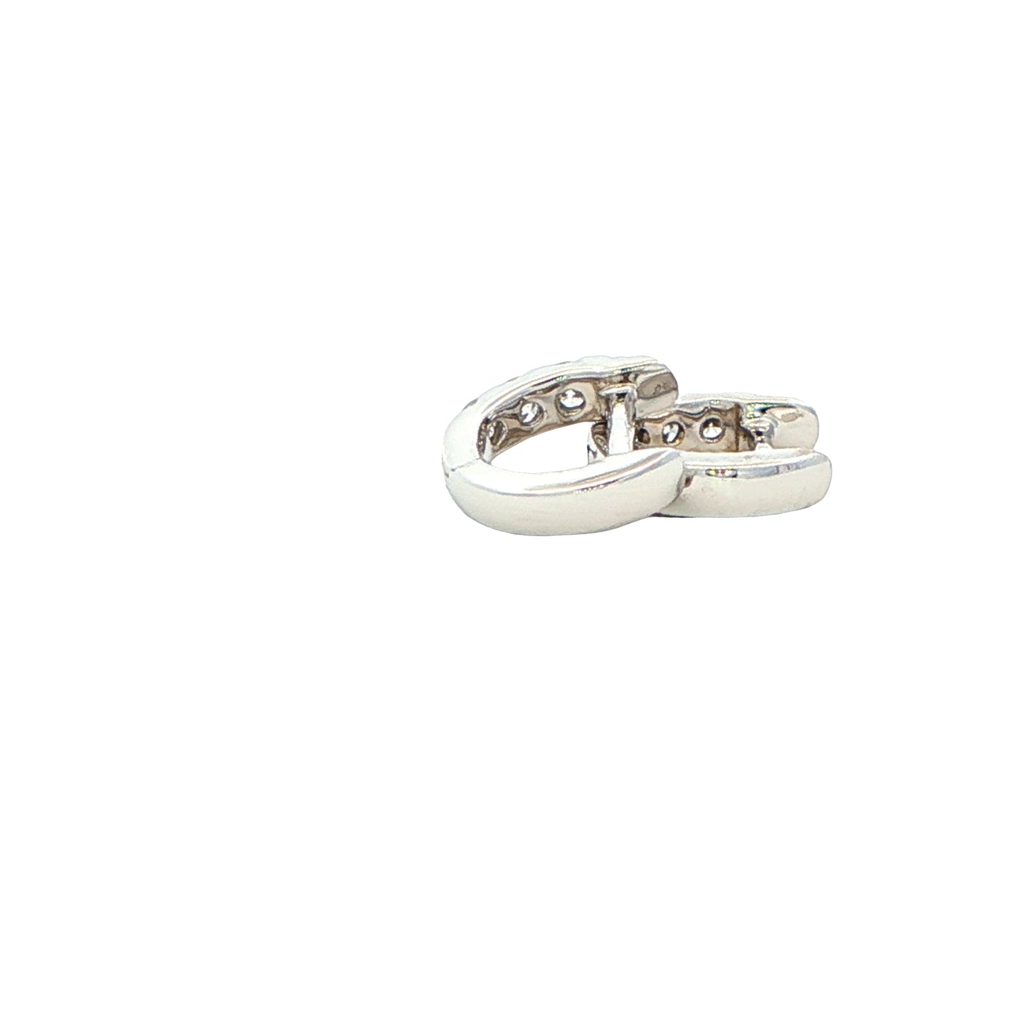 Round Brilliant Cut Diamond set Hoop earrings 8mm - 0.20cts