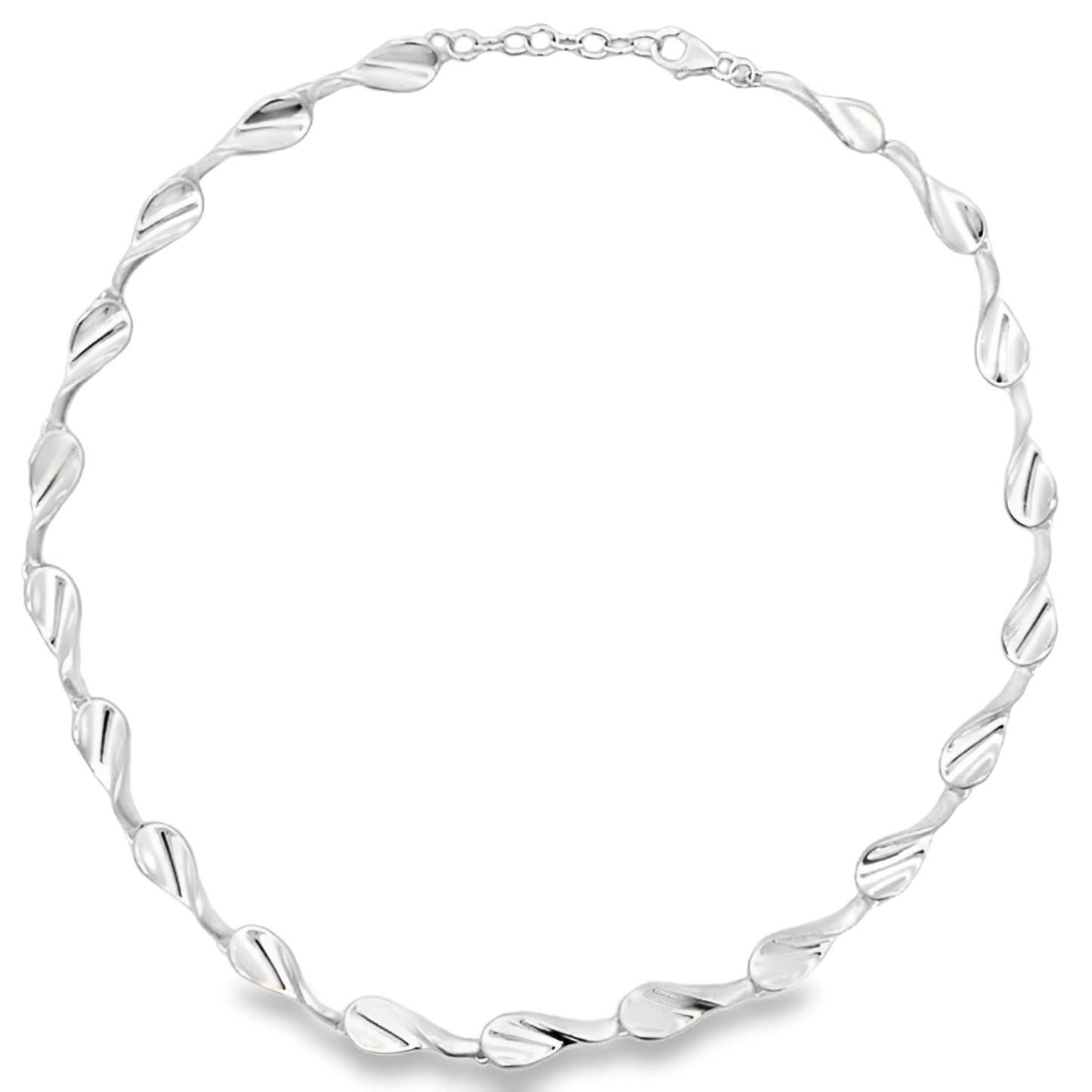Silver Narrow Blade Link Necklet