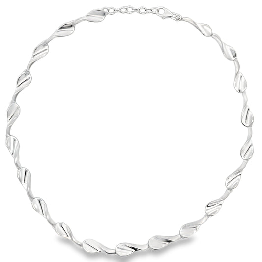 Silver Narrow Blade Link Necklet