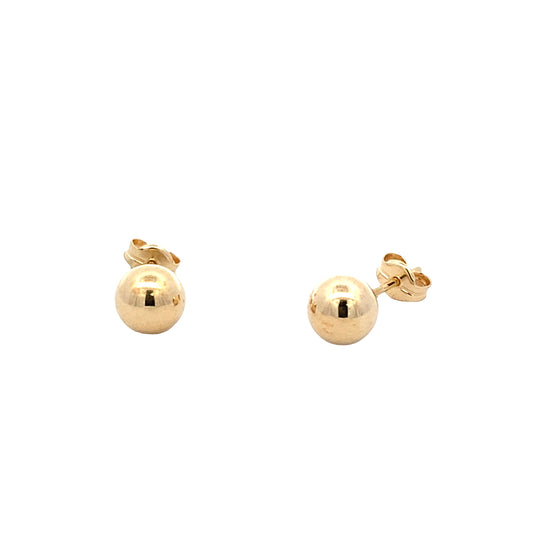 Yellow Gold 6mm Ball Stud Earrings