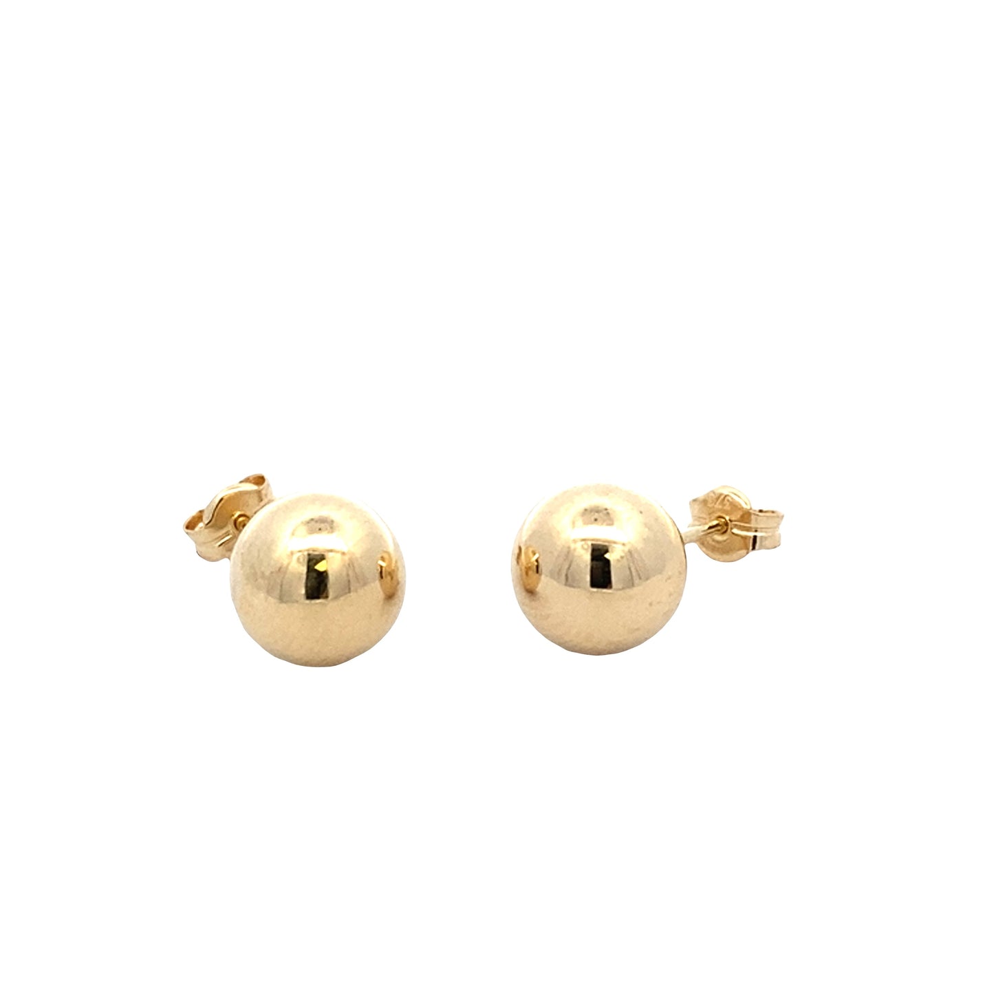 Yellow Gold 8mm Ball Stud Earrings