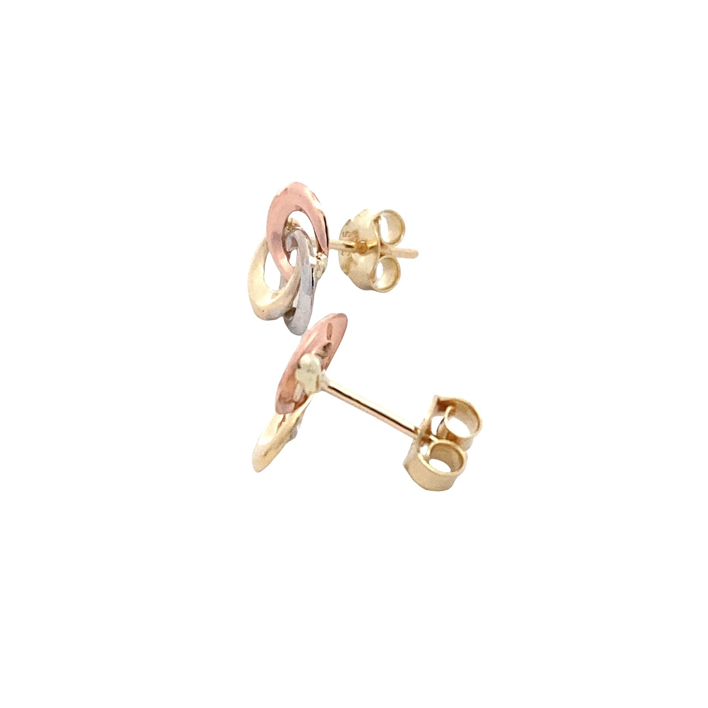 3 Colour Linked Rings Earrings