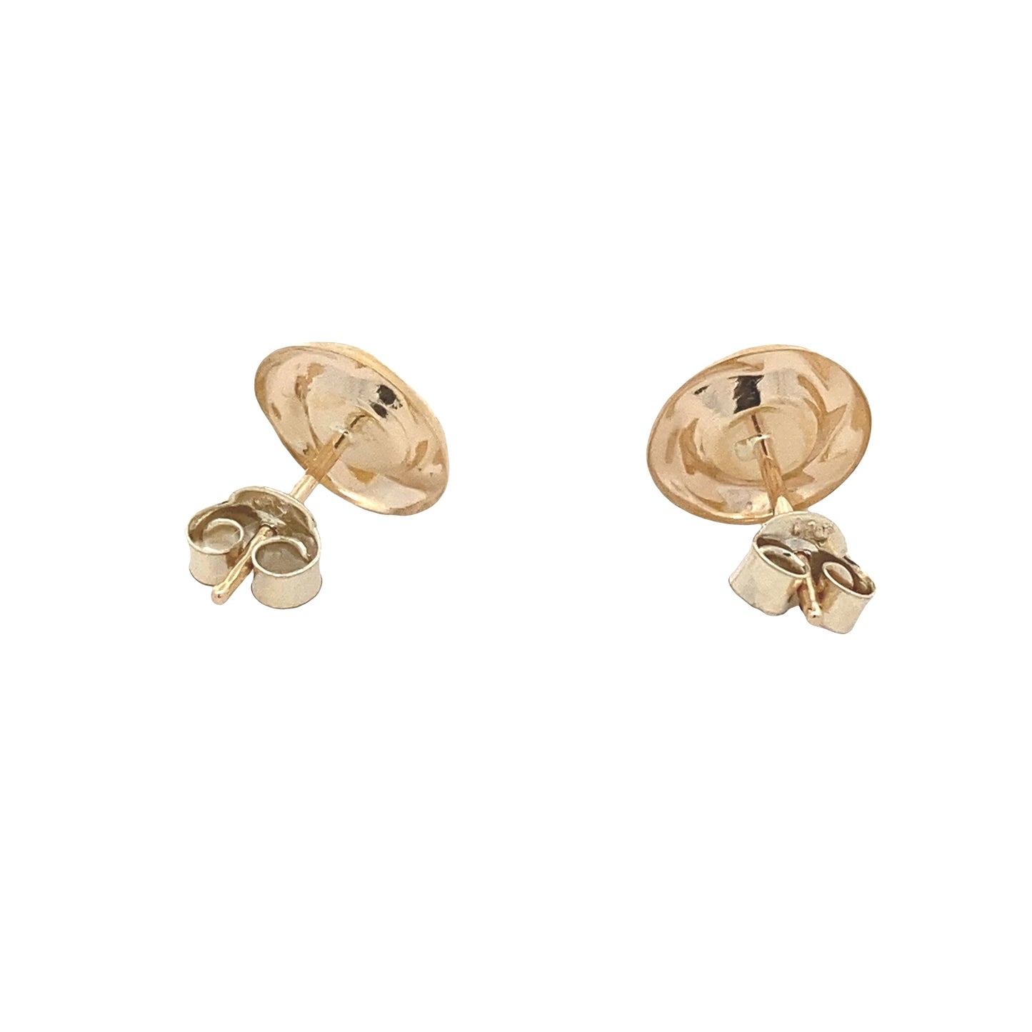 Yellow Gold Fresh Water Pearl Stud Earrings