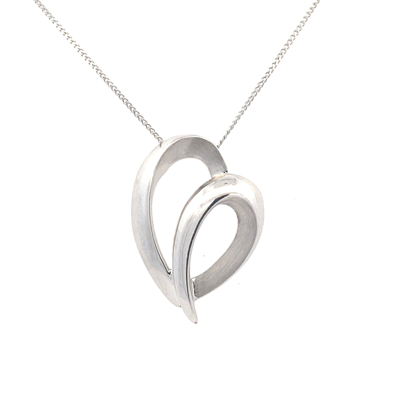 White Gold Fancy Heart Shaped Pendant
