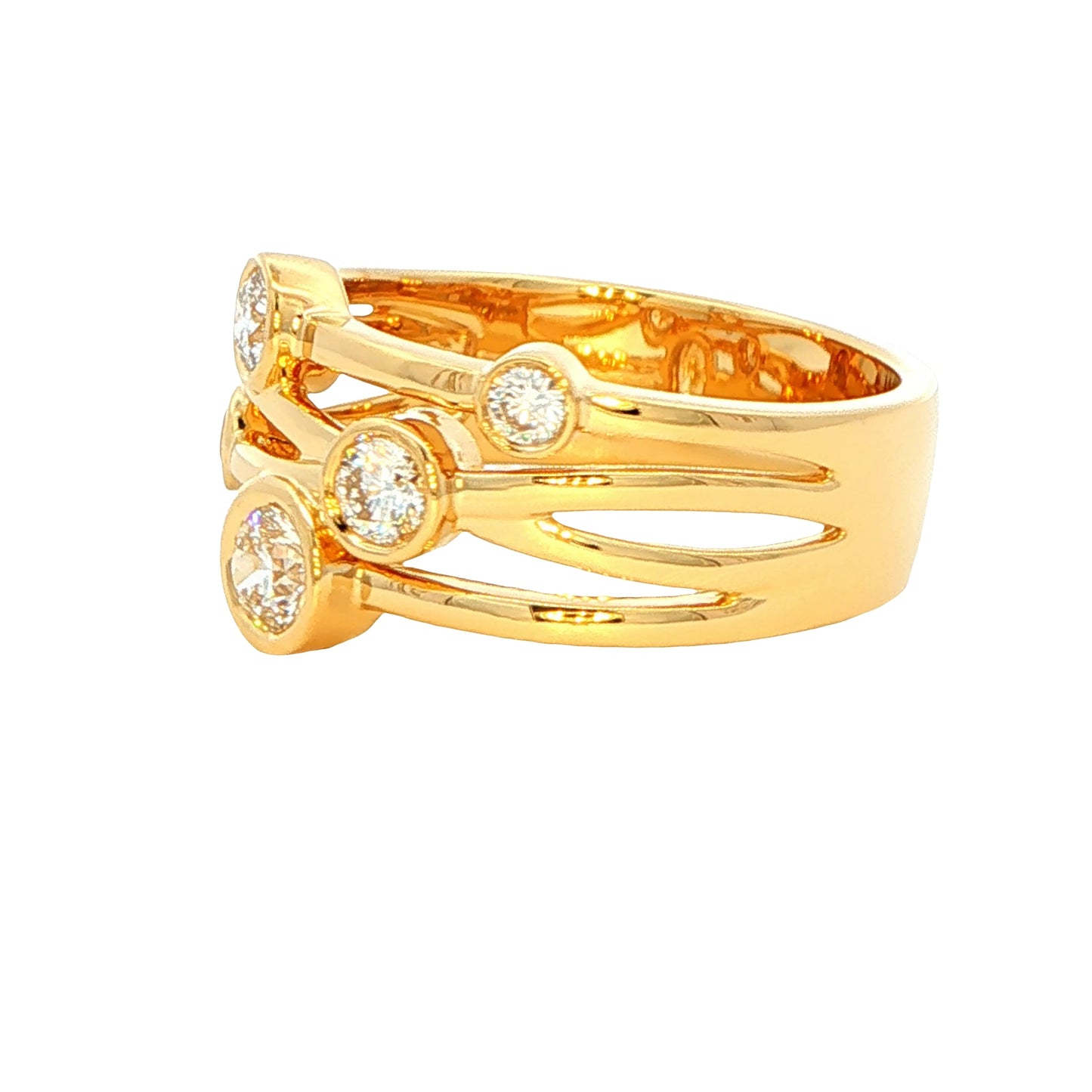 Round Brilliant Cut Diamond Bubble Style Ring - 0.65cts