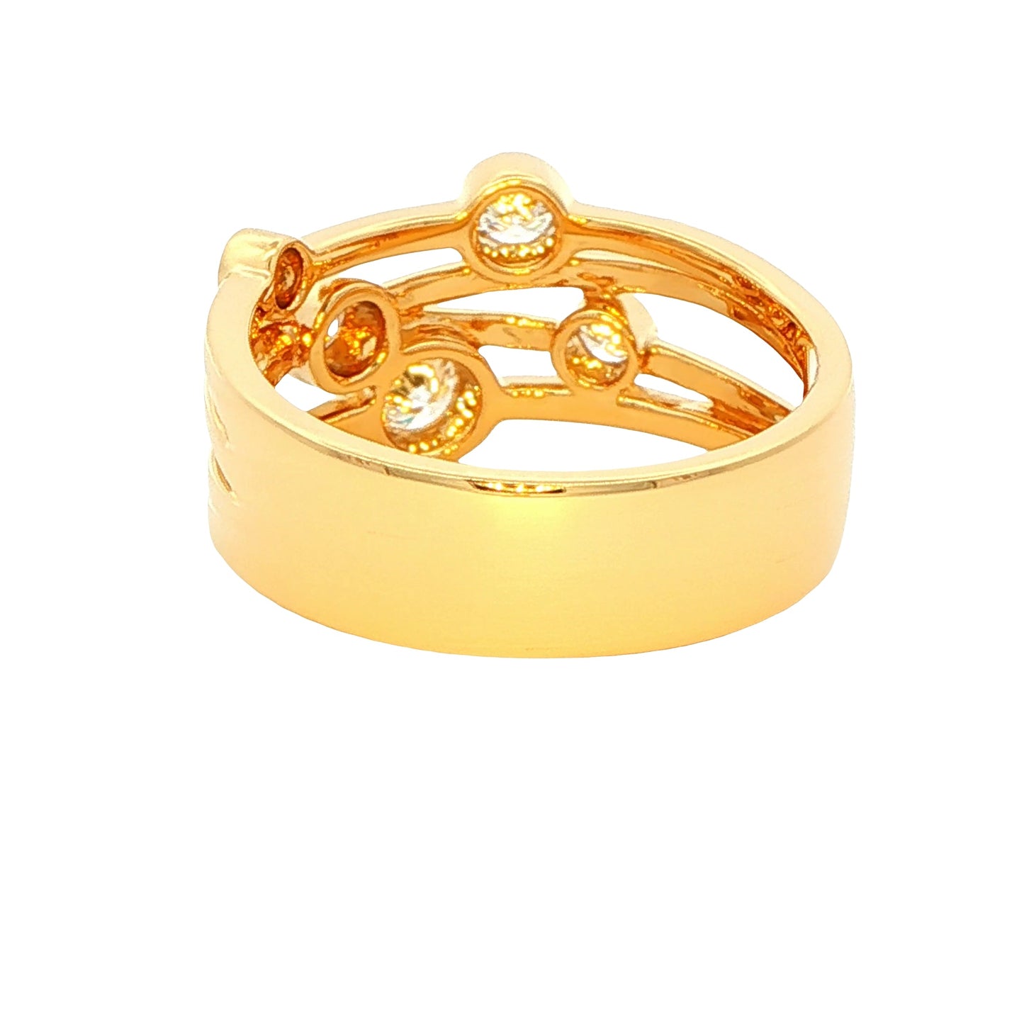 Round Brilliant Cut Diamond Bubble Style Ring - 0.65cts