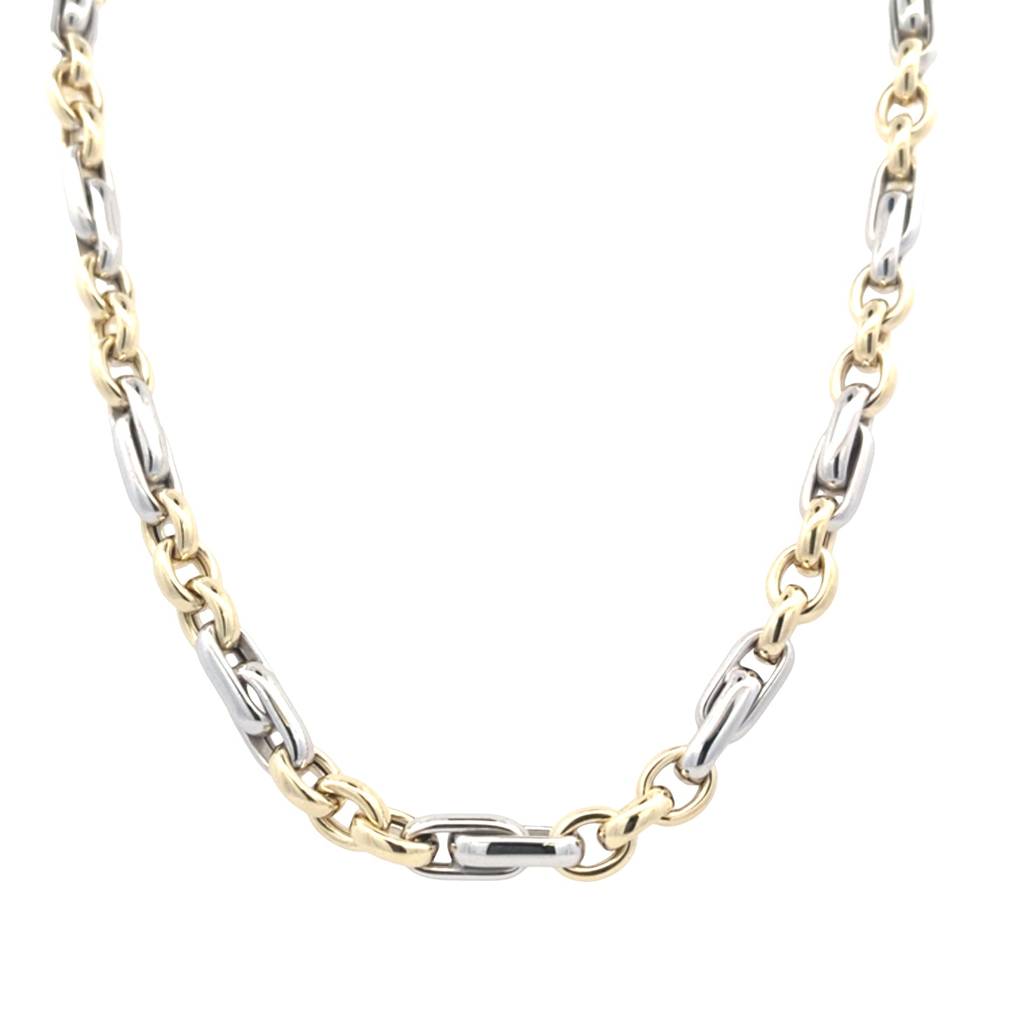 Yellow and White Gold Fancy Link Necklet