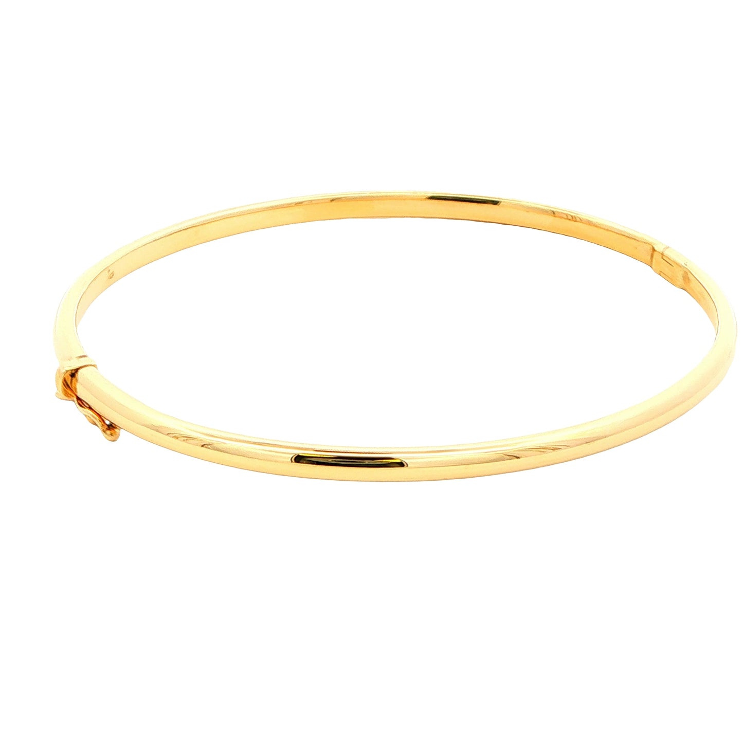Yellow Gold 3mm "D" Shape Bangle