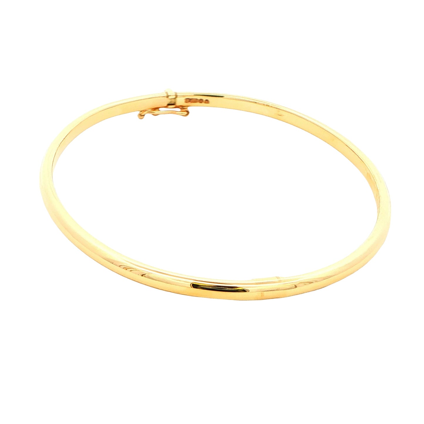 Yellow Gold 3mm "D" Shape Bangle