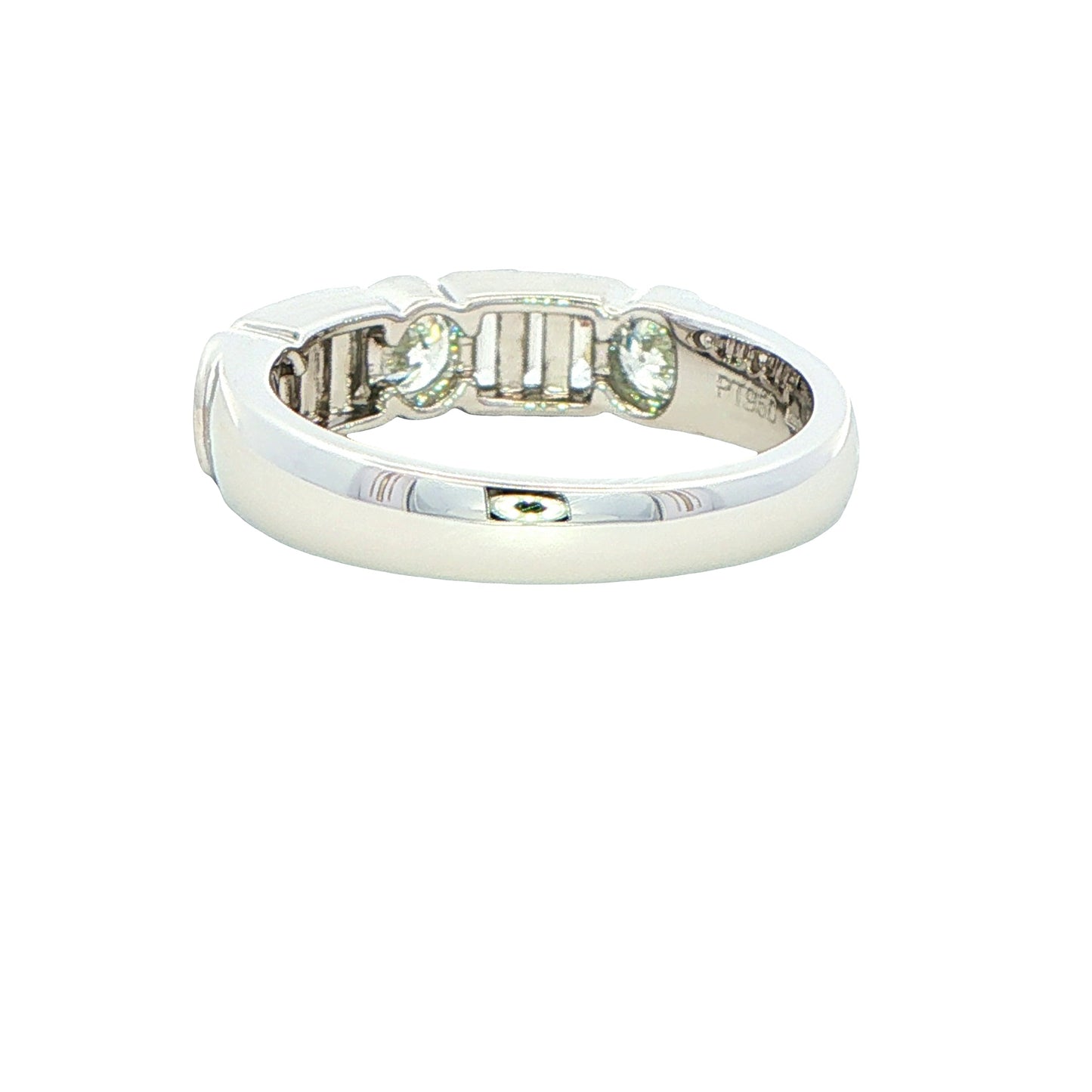 Round Brilliant and Baguette Cut Diamond 9 Stone Ring - 1.12cts
