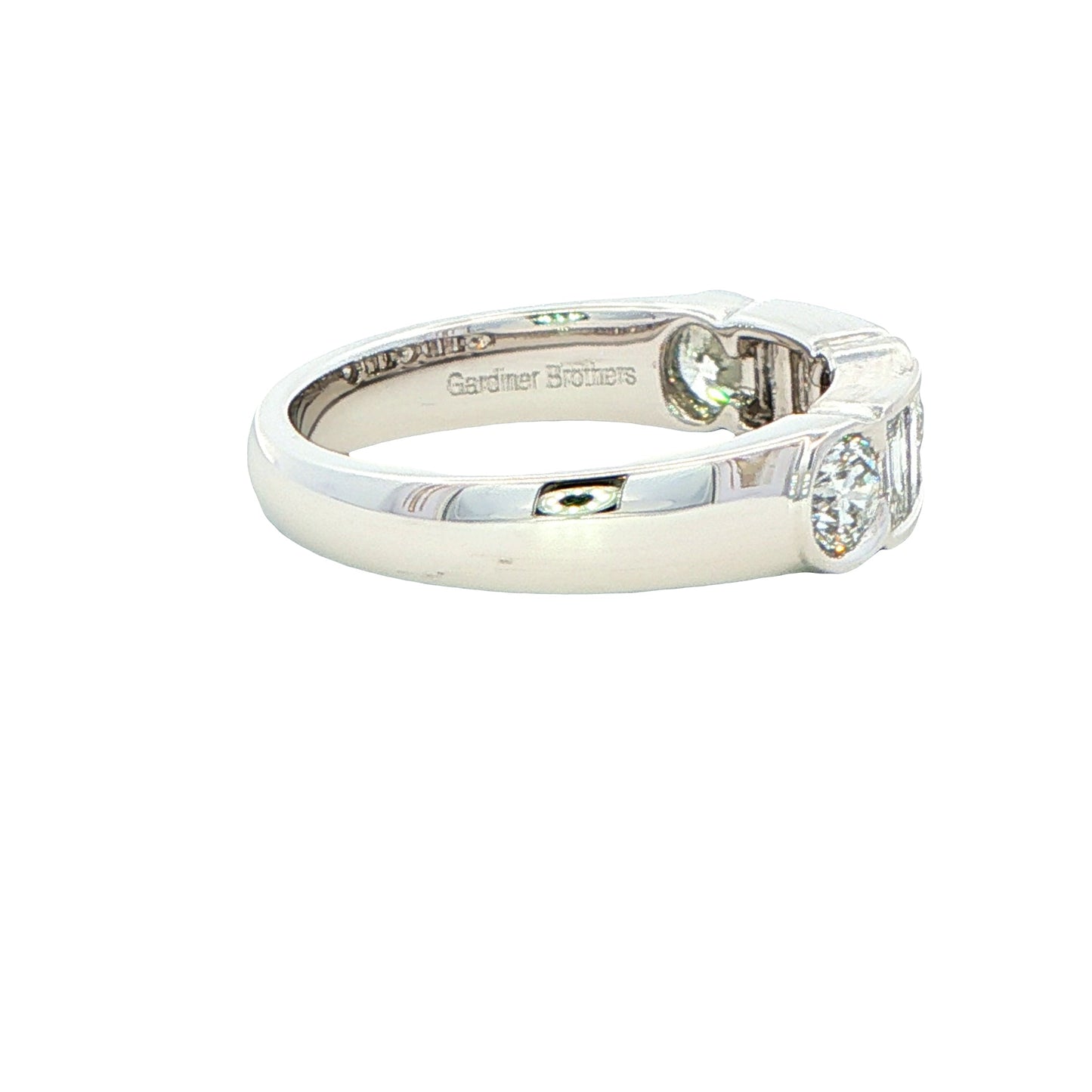 Round Brilliant and Baguette Cut Diamond 9 Stone Ring - 1.12cts