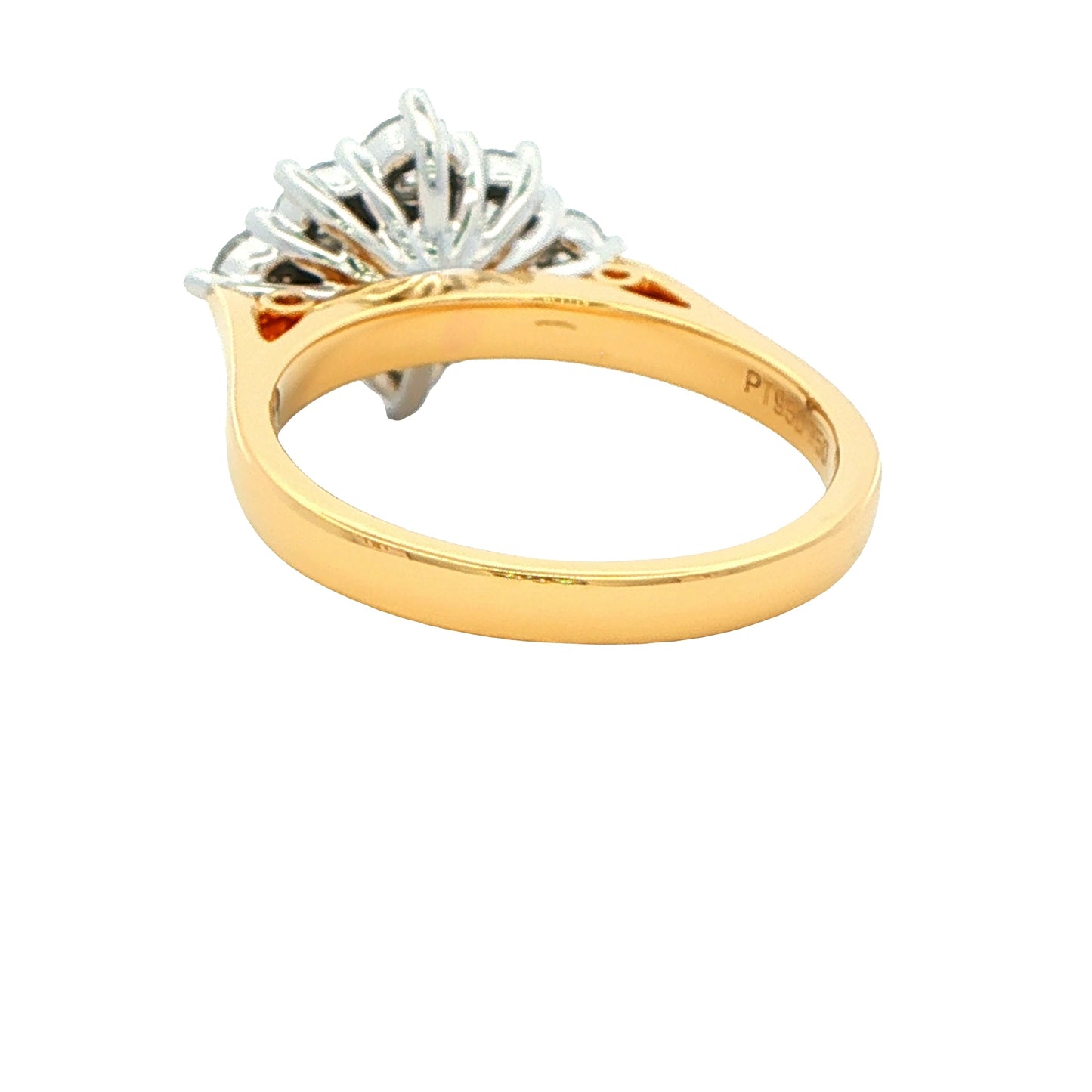 Round Brilliant cut 9 stone diamond cluster style ring - 1.15cts