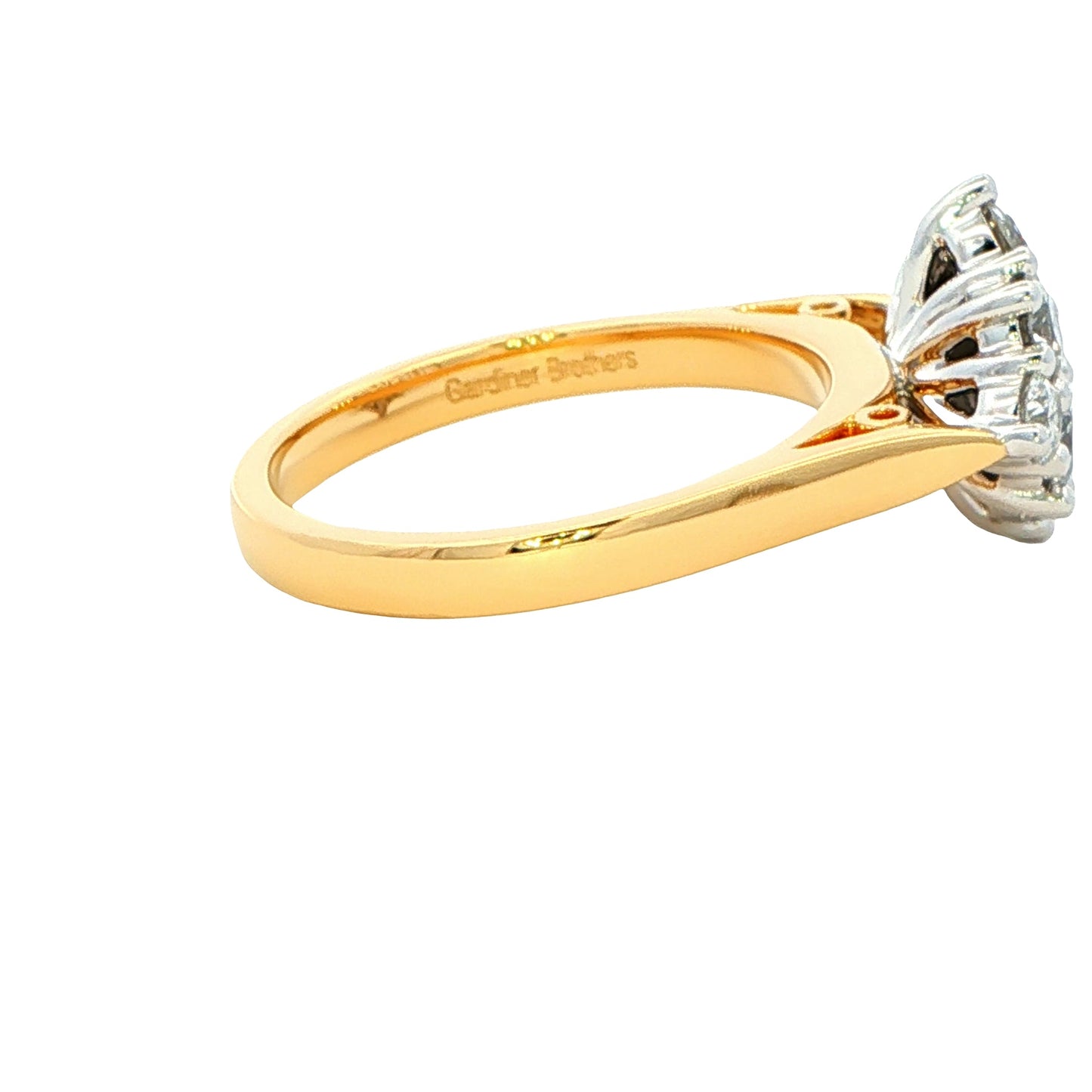 Round Brilliant cut 9 stone diamond cluster style ring - 1.15cts