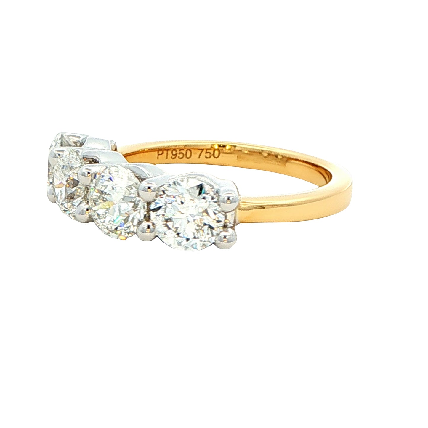 Round Brilliant cut Diamond 4 Stone Eternity ring - 2.41cts Gardiner Brothers