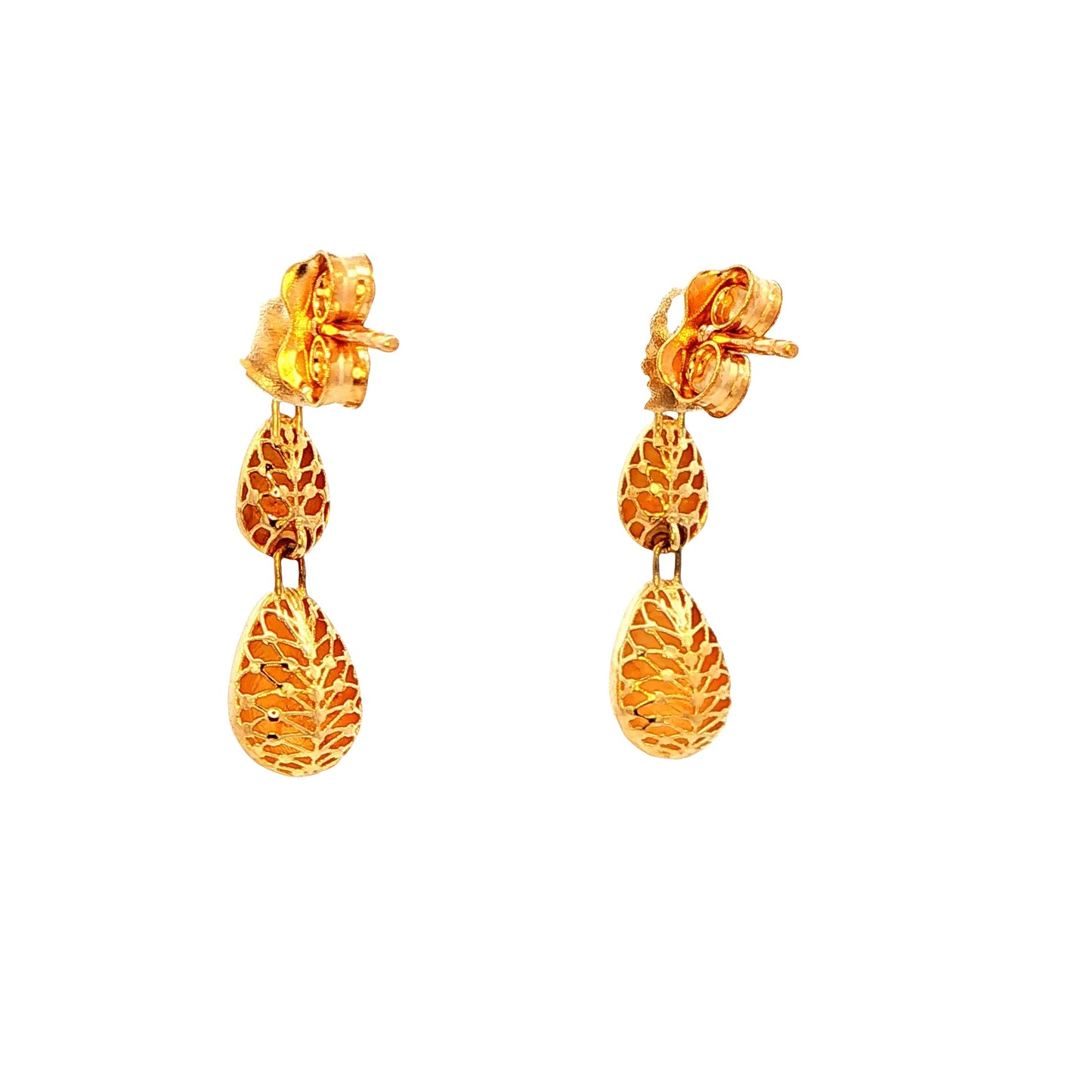 Yellow Gold Pear Shaped Drop Style Earrings Gardiner Brothers