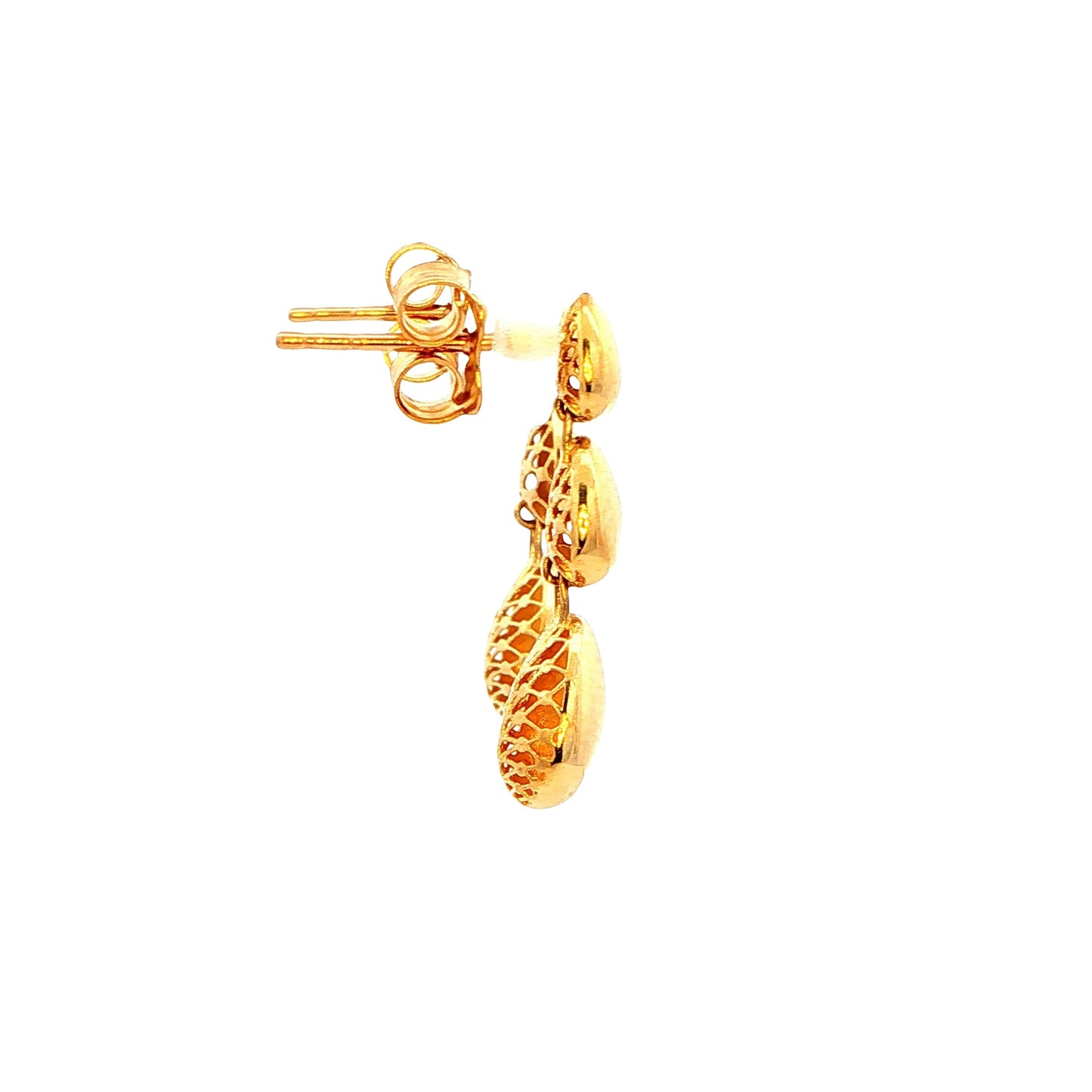 Yellow Gold Pear Shaped Drop Style Earrings Gardiner Brothers
