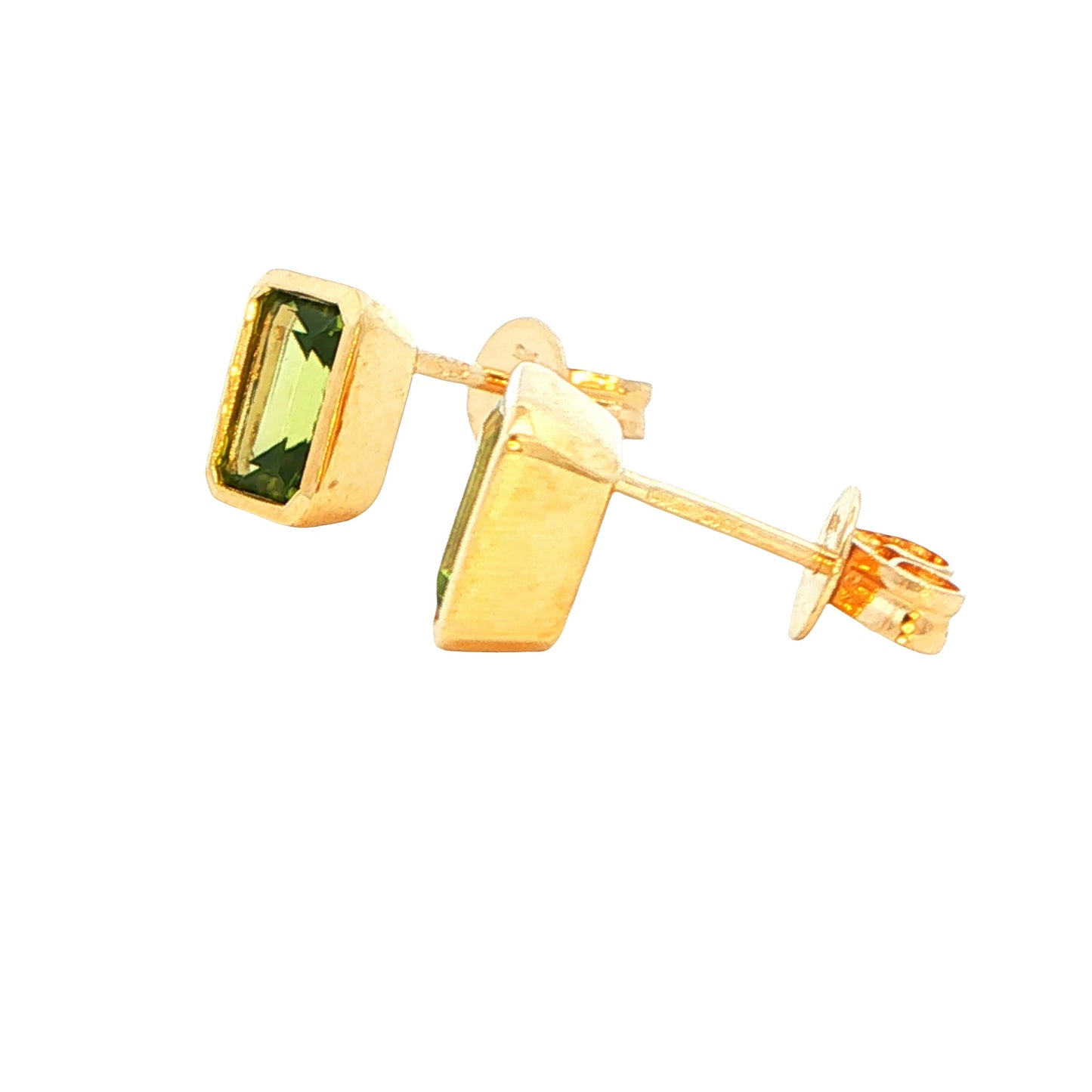 Octagonal Shaped Peridot Earrings Gardiner Brothers