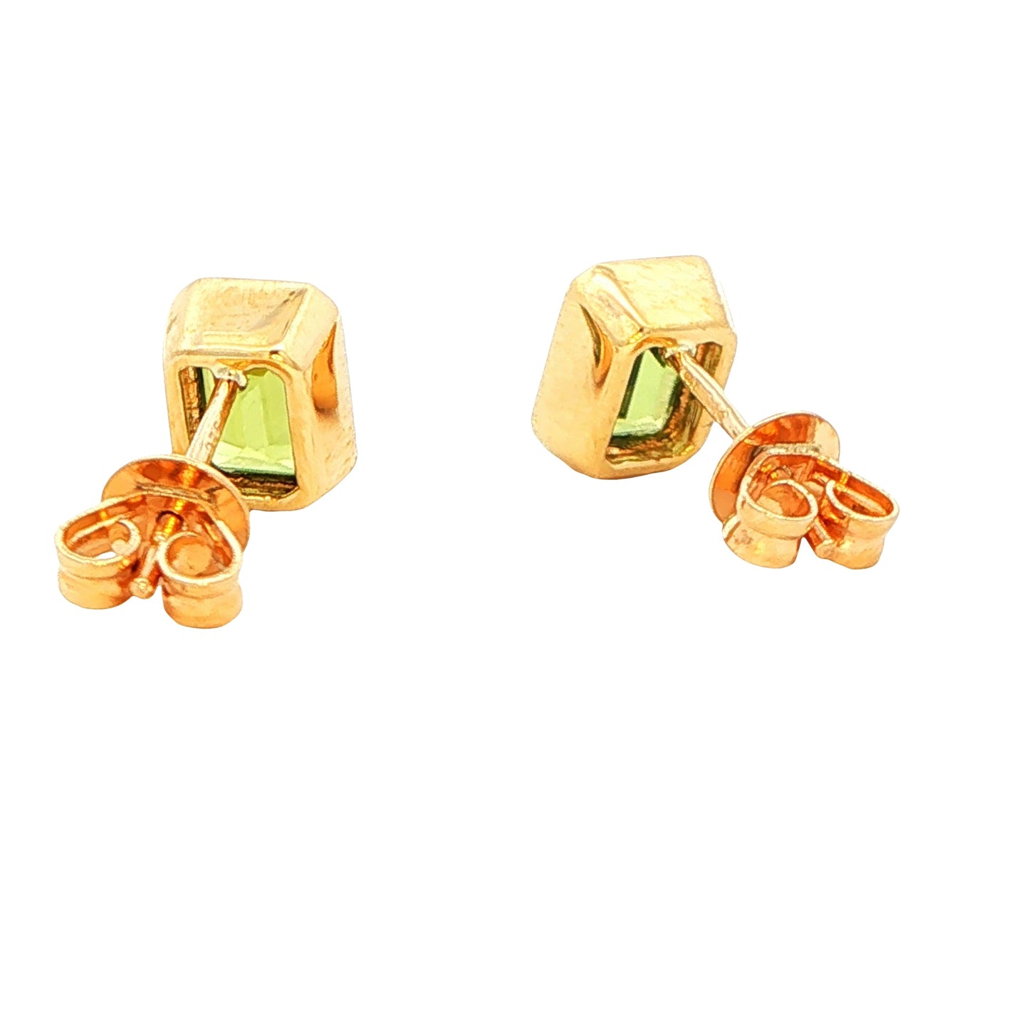 Octagonal Shaped Peridot Earrings Gardiner Brothers