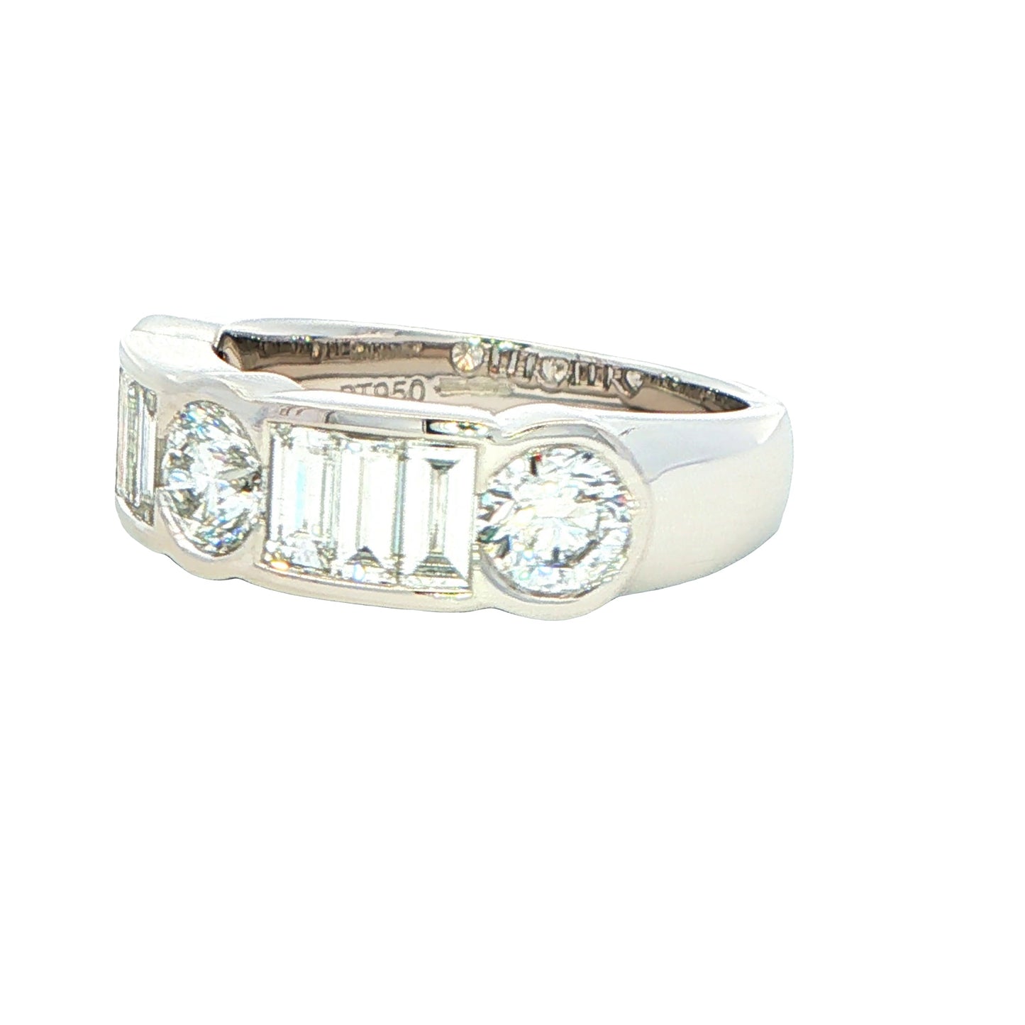 Brilliant and Baguette Cut Diamond 9 Stone Ring - 2.01cts