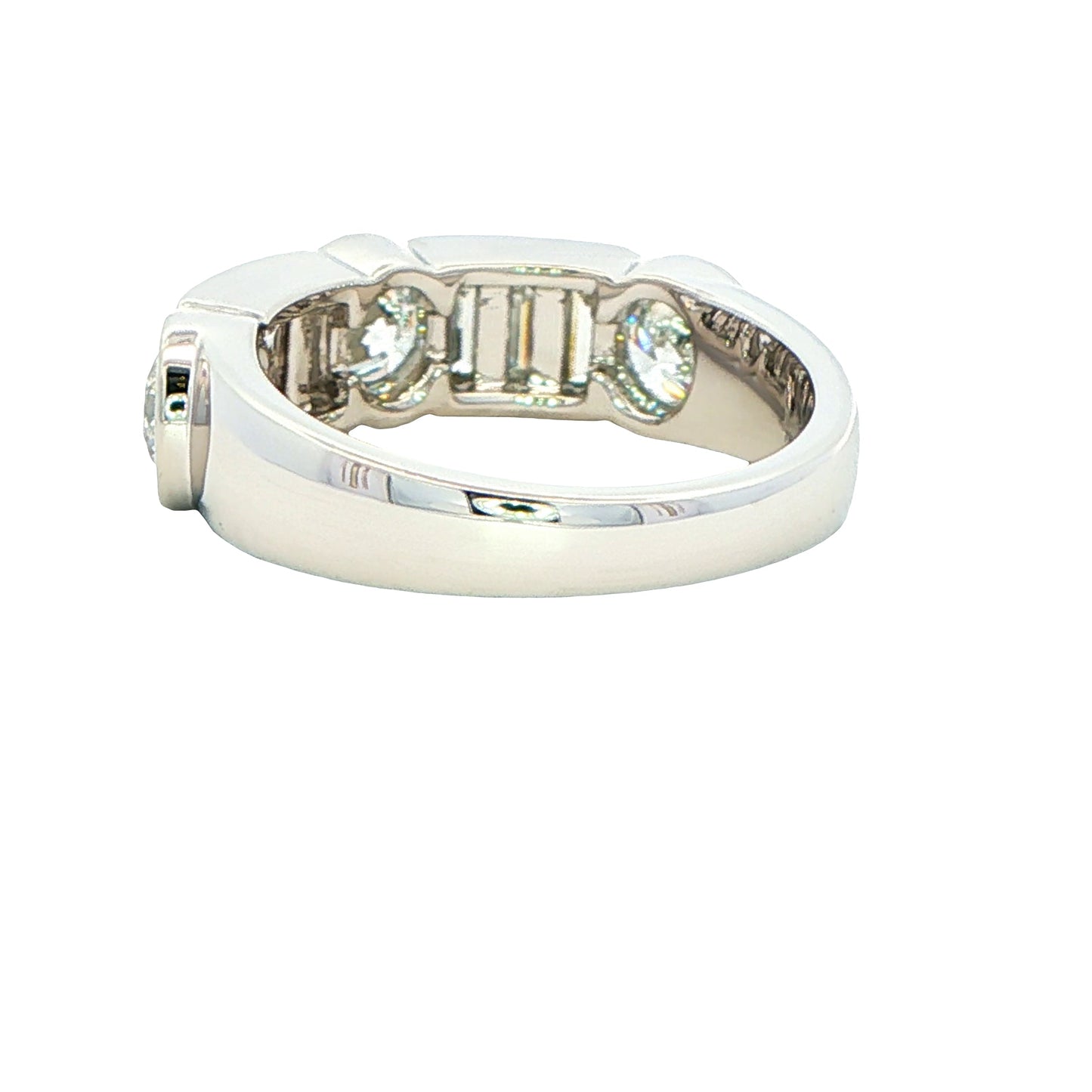 Brilliant and Baguette Cut Diamond 9 Stone Ring - 2.01cts