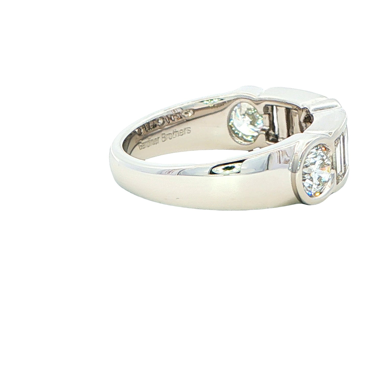 Brilliant and Baguette Cut Diamond 9 Stone Ring - 2.01cts