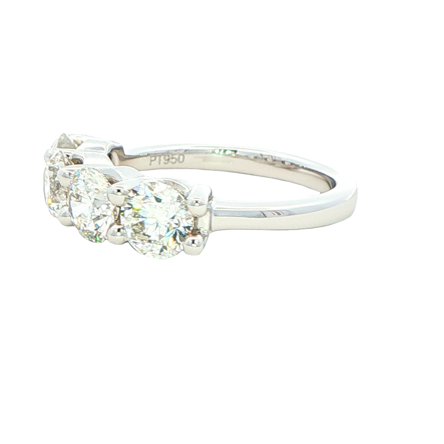 Round Brilliant cut diamond 4 stone eternity ring - 2.40cts