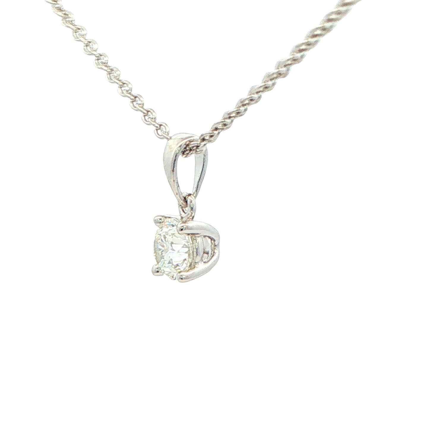 Round Brilliant Cut Diamond Solitaire Pendant - 0.50cts